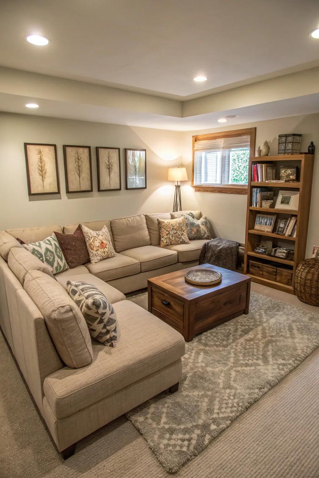 Corner seating maximizes a space.