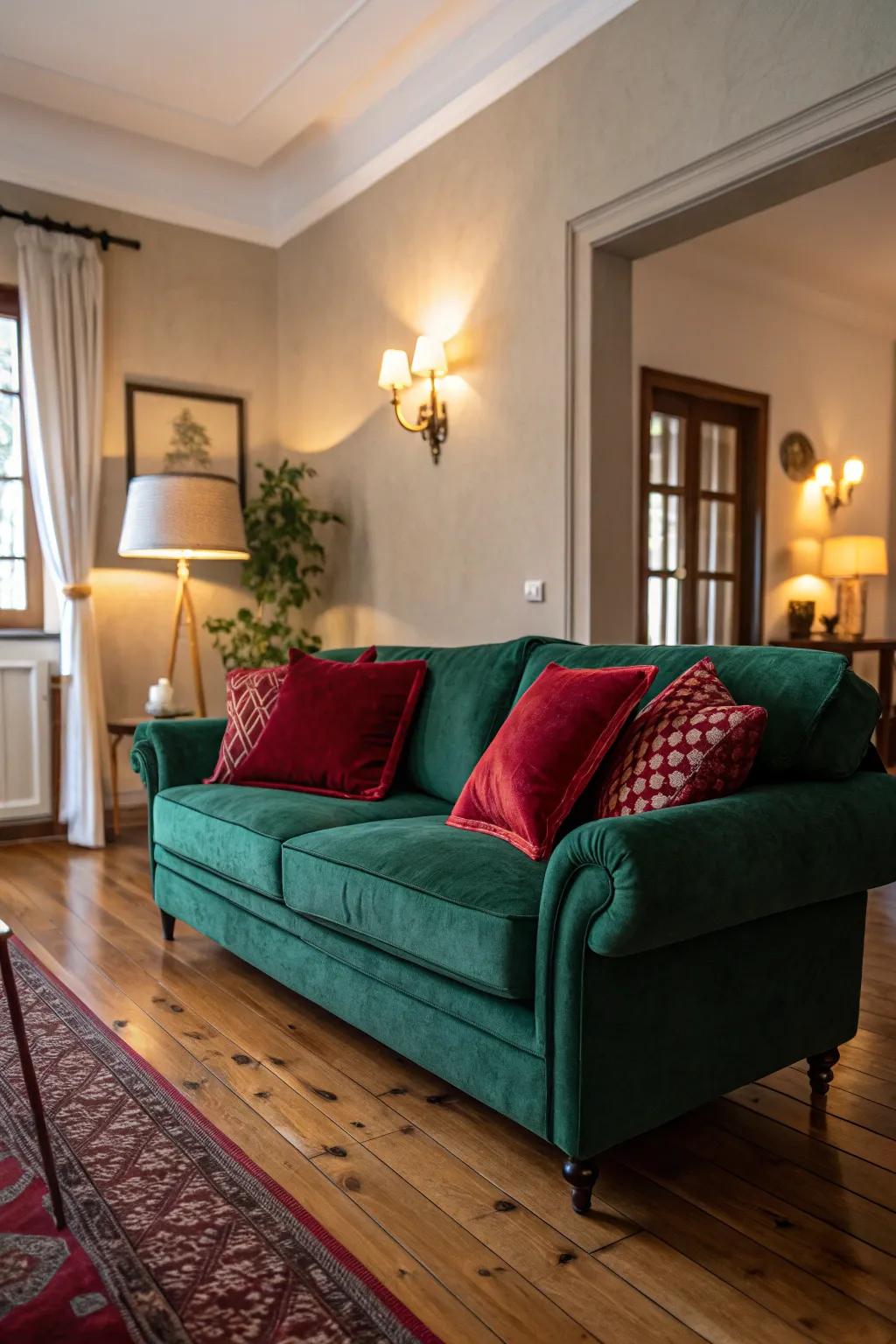 Gem tones can enhance your living area with a hint of luxury.