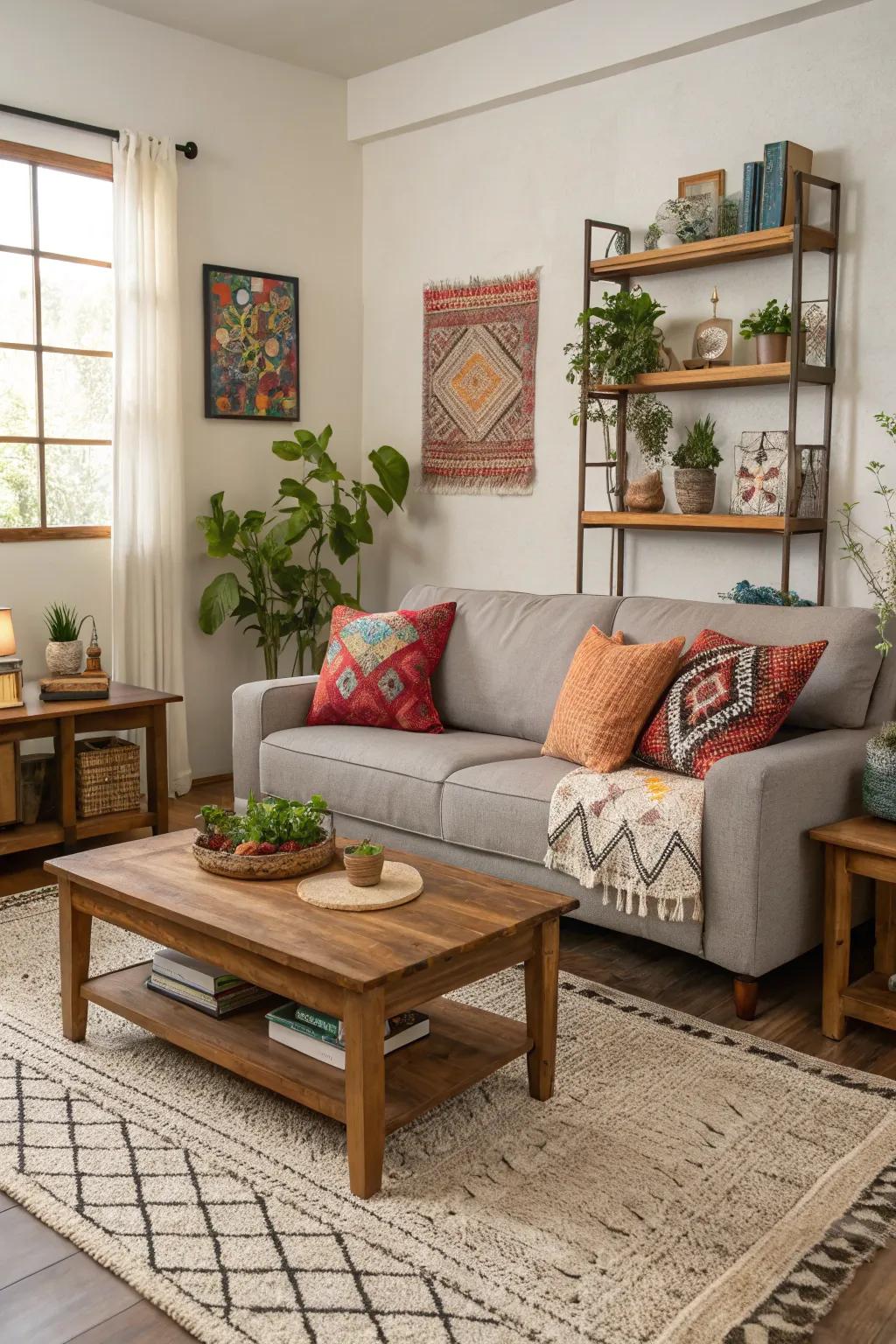 A balanced color palette creates a harmonious and inviting living area.