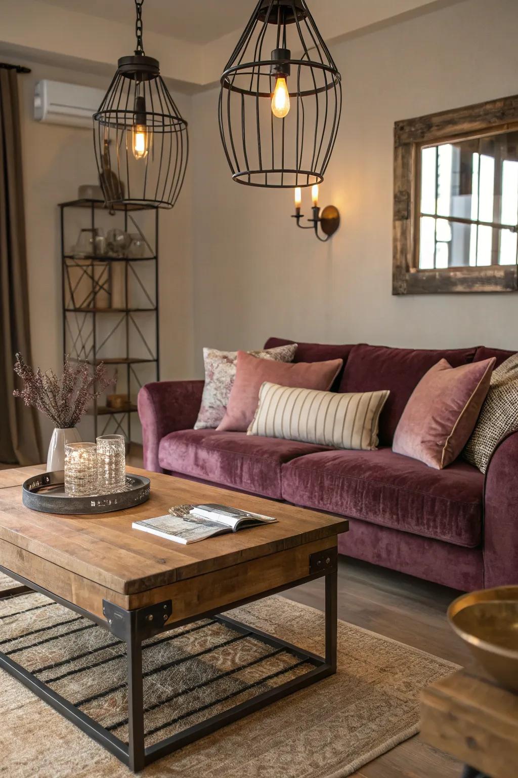 A combination of feels elevates the opulence of your living area's appearance.