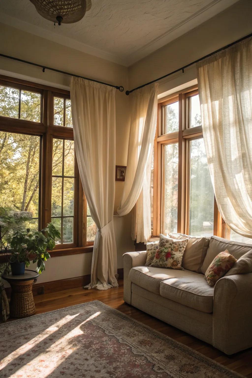 Natural light immerses this small living room, amplifying its spaciousness.