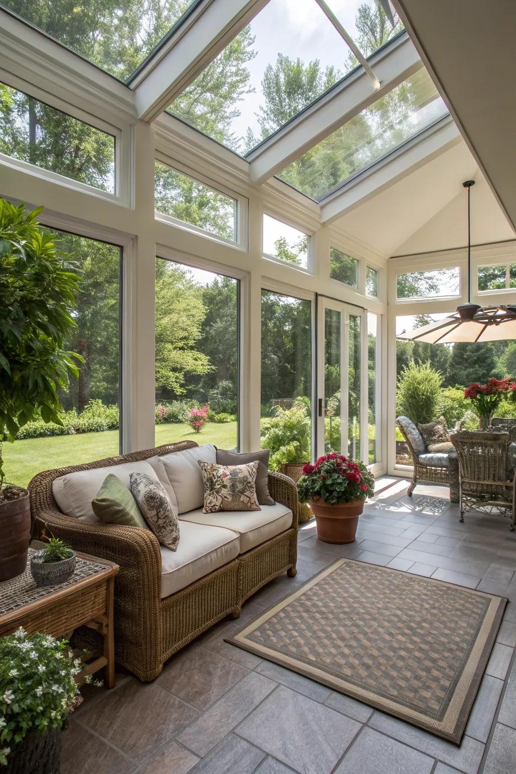 A smooth integration between interior and exterior environments.