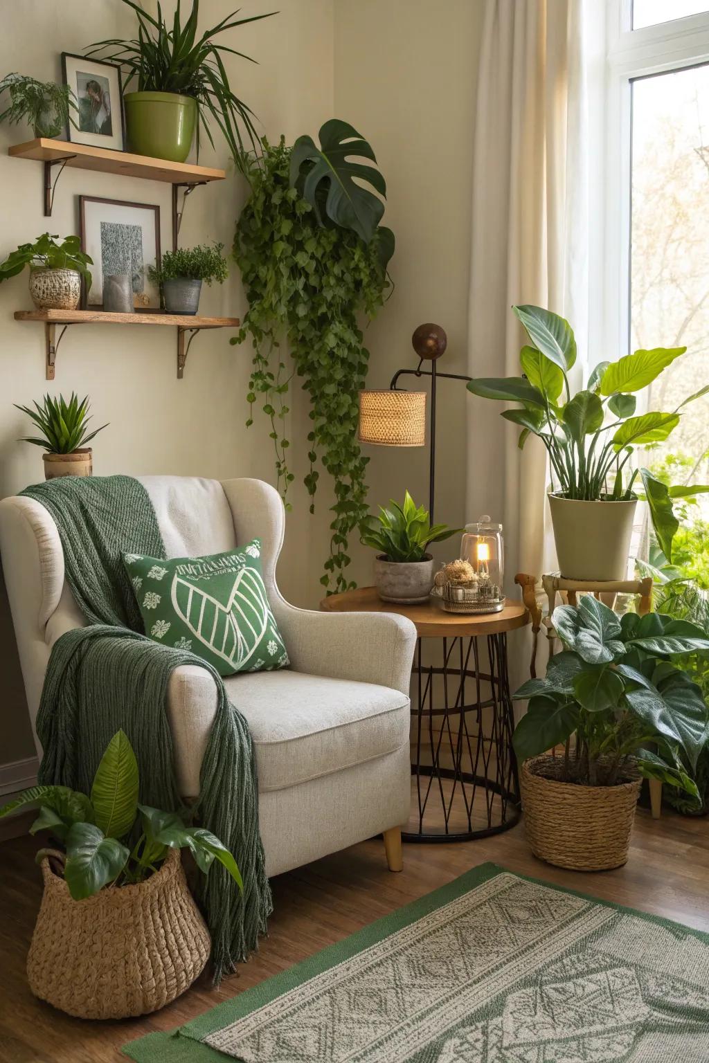 Greenery adds a refreshing natural touch to your living room decor.
