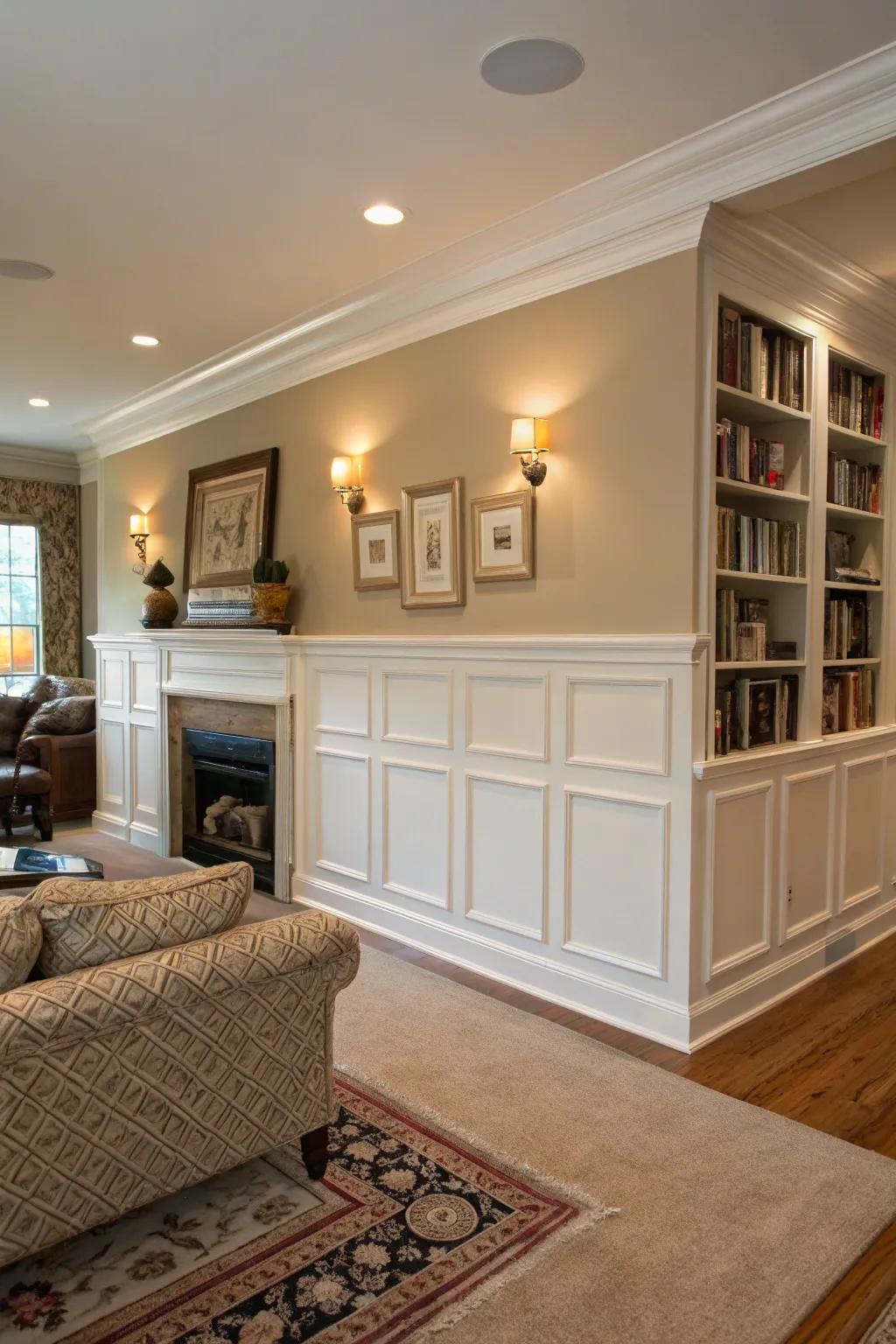 Transform your space with budget-conscious imitation wainscoting.
