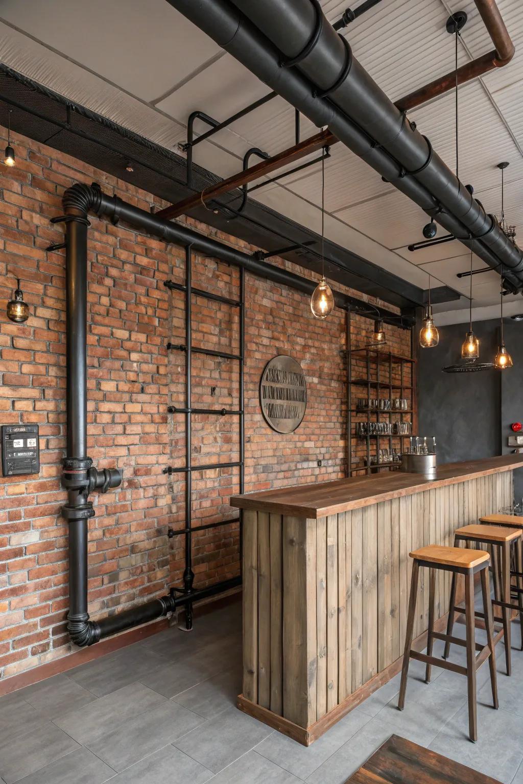 A warehouse chic room with a stylish and practical design.