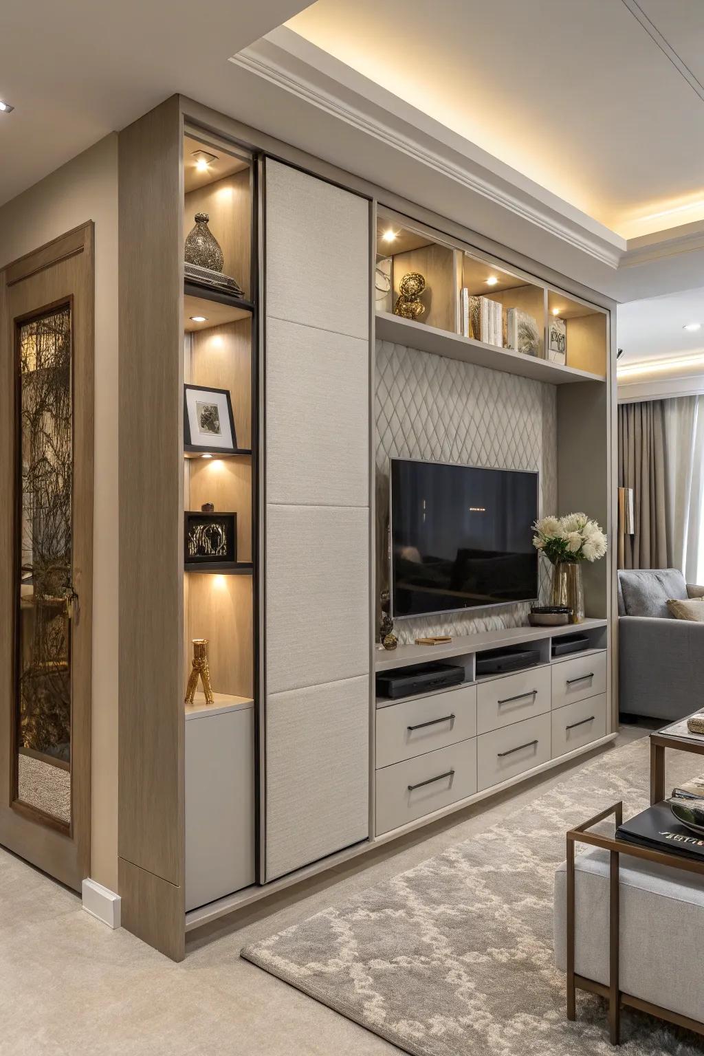 Modular units conform to your storage and decor requirements.