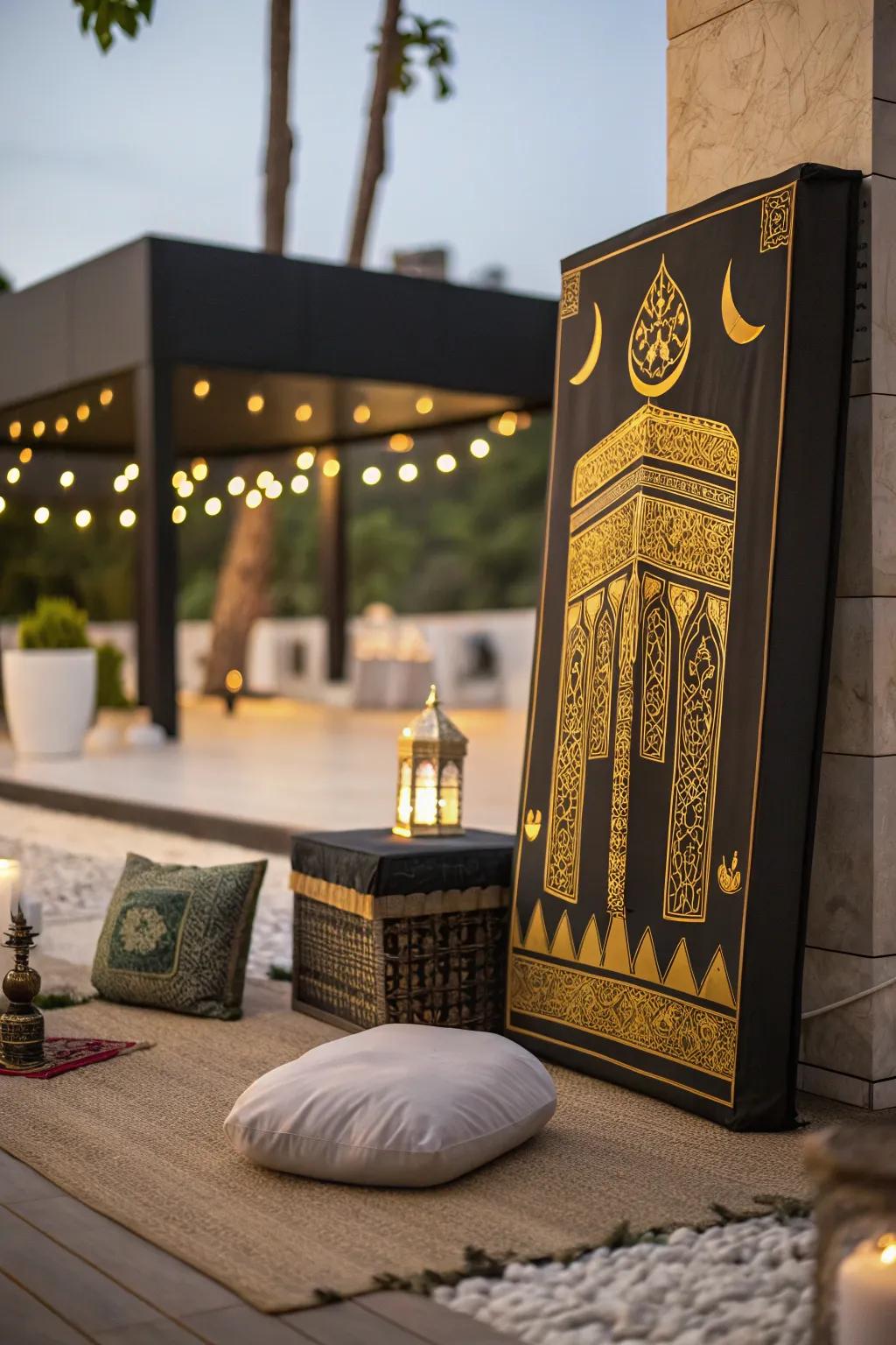 Kaaba-inspired art brings spiritual depth to your space.