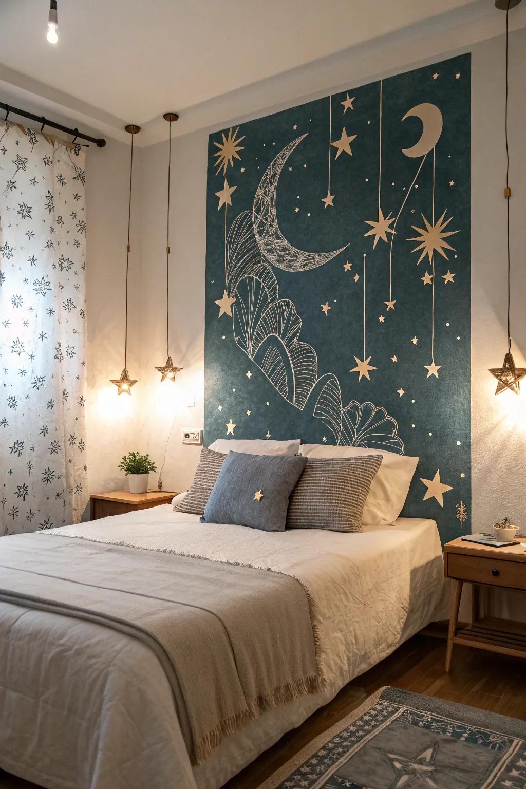 Celestial patterns bring the calm of the night sky indoors.