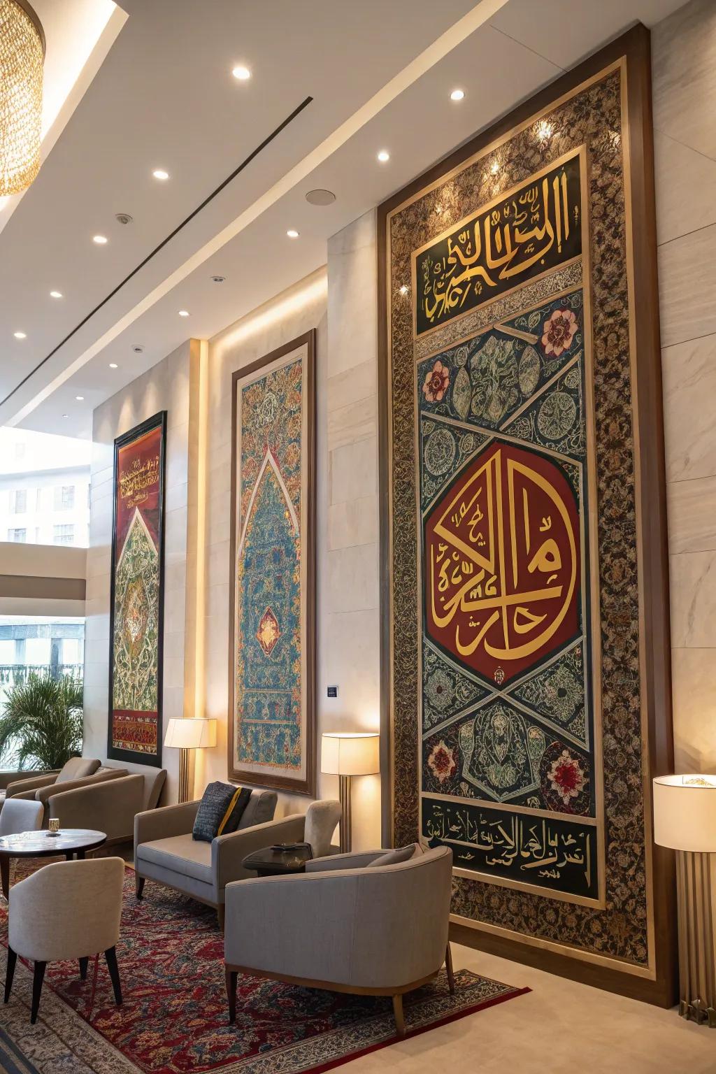 Layered artwork adds depth and intrigue to any space.