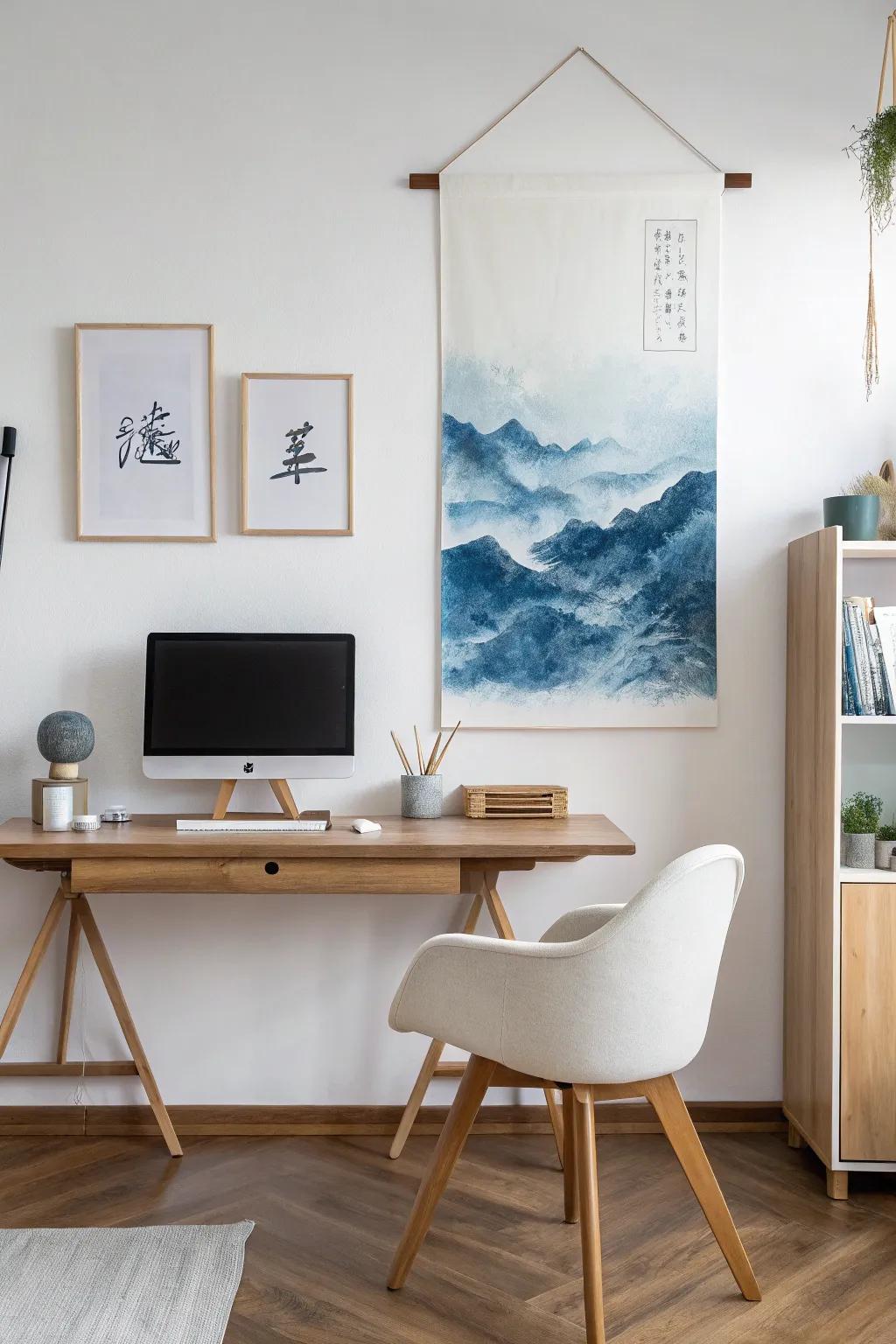 Monochromatic calligraphy is both striking and soothing.