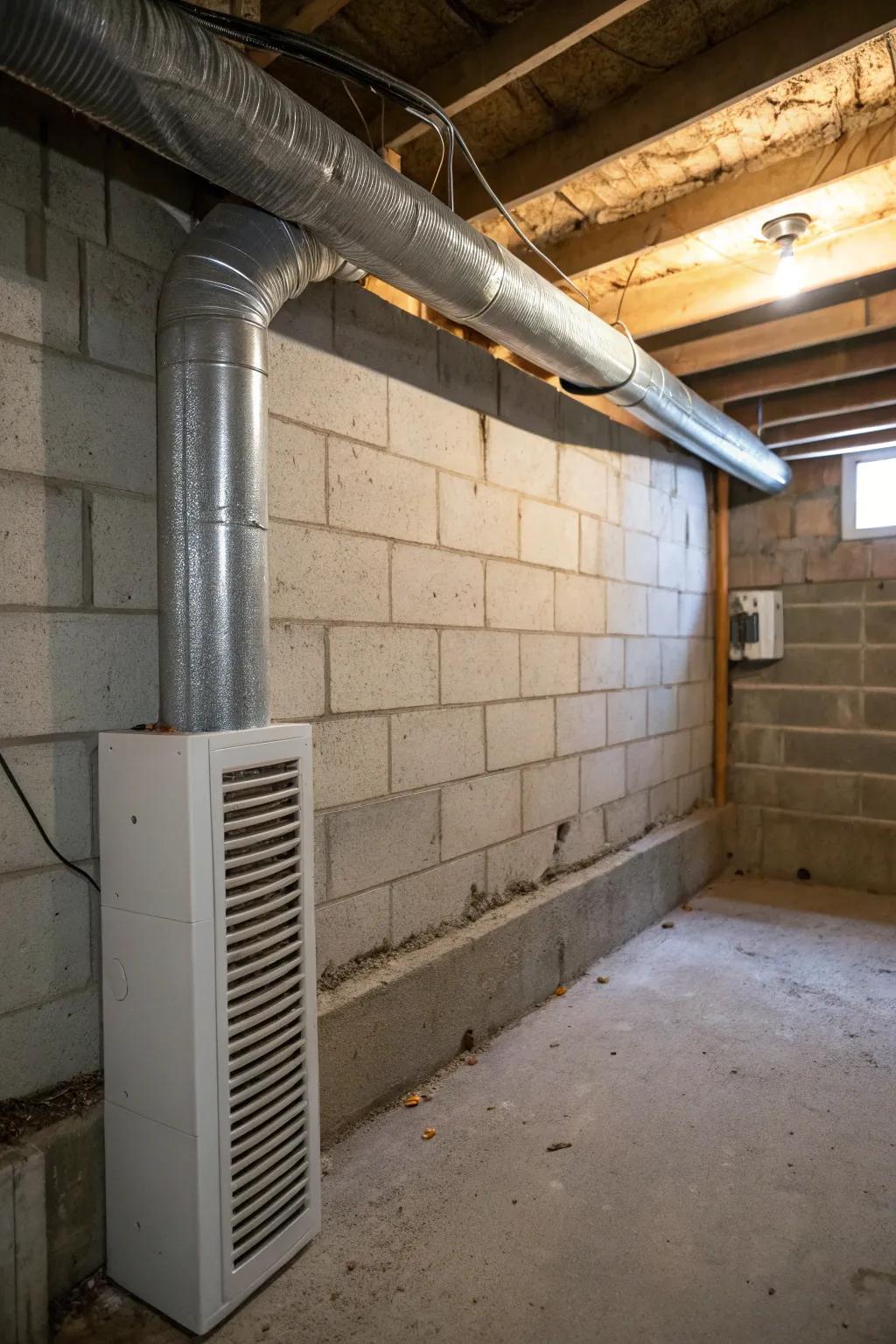 Stack vents provide a sustainable solution for constant air flow in basements.