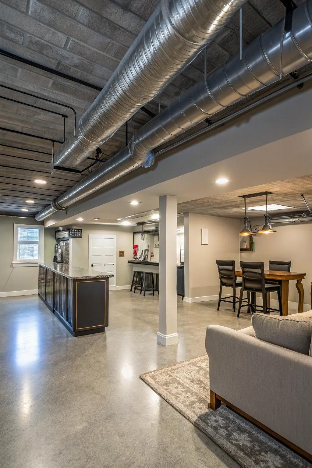 Extending your climate control system to the basement ensures comfort and air circulation all year round.