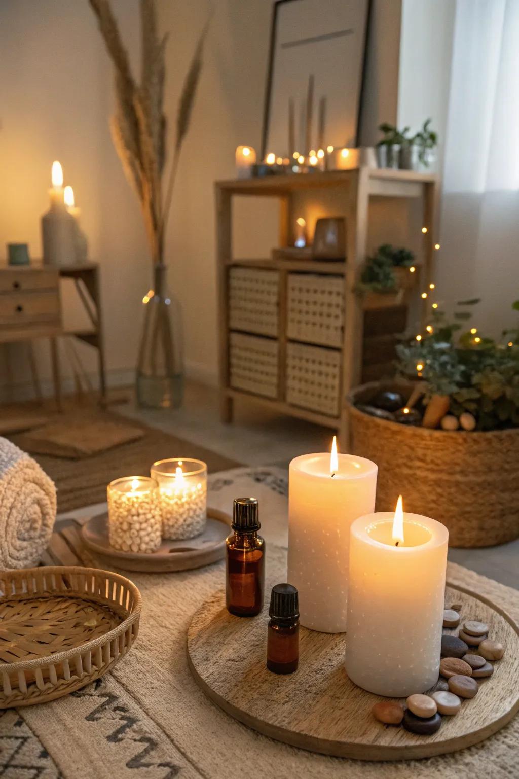 A distinctive fragrance elevates the ambiance of this private cigar space.