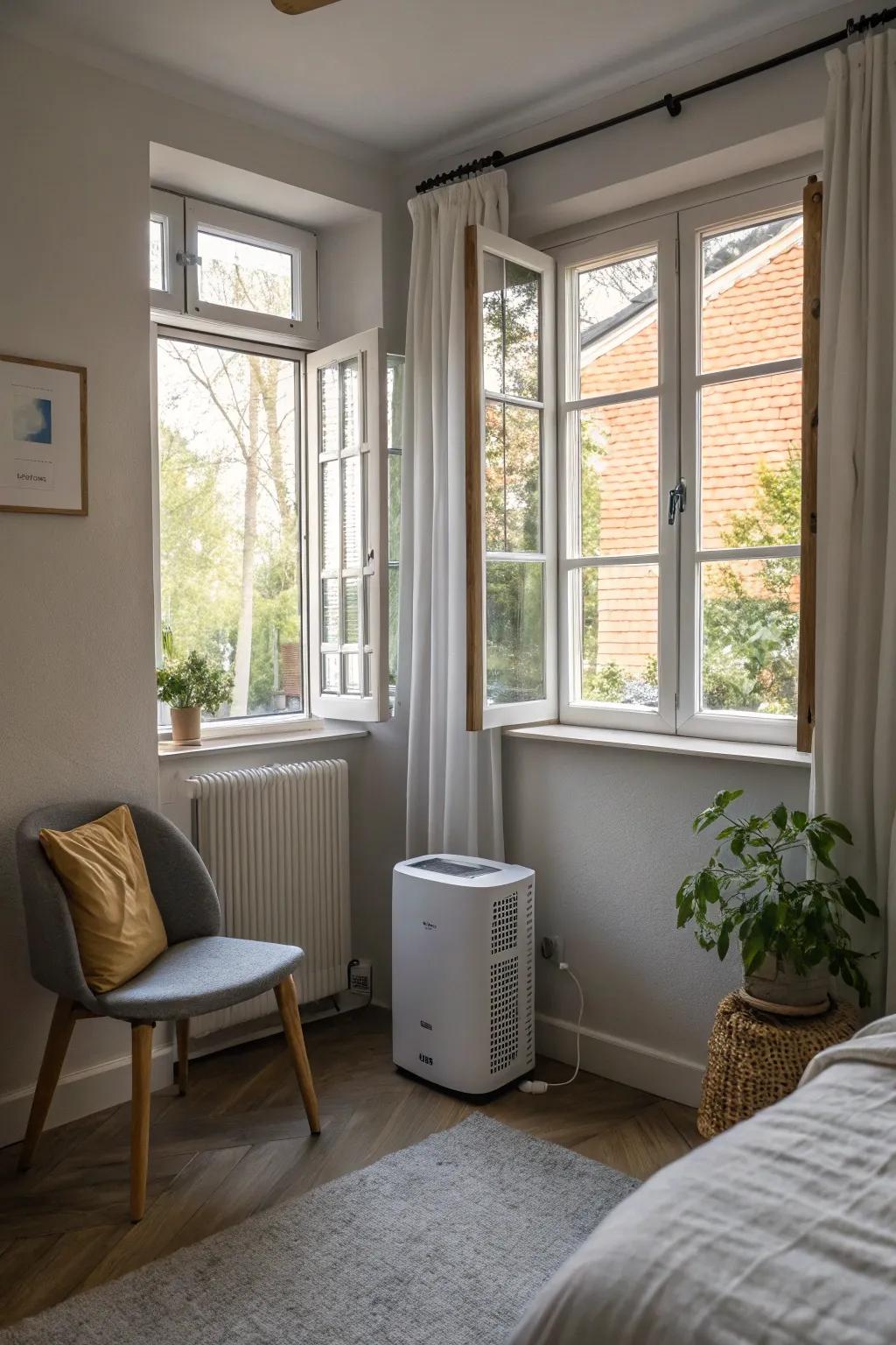 Efficient ventilation maintains the air pristine in this compact cigar space.