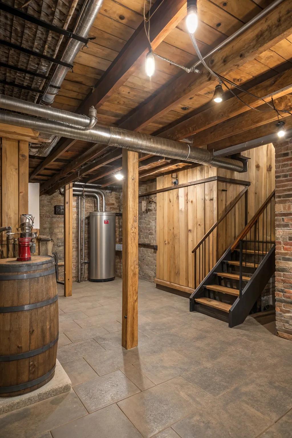 Country and factory-themed elements add comfort and individuality.