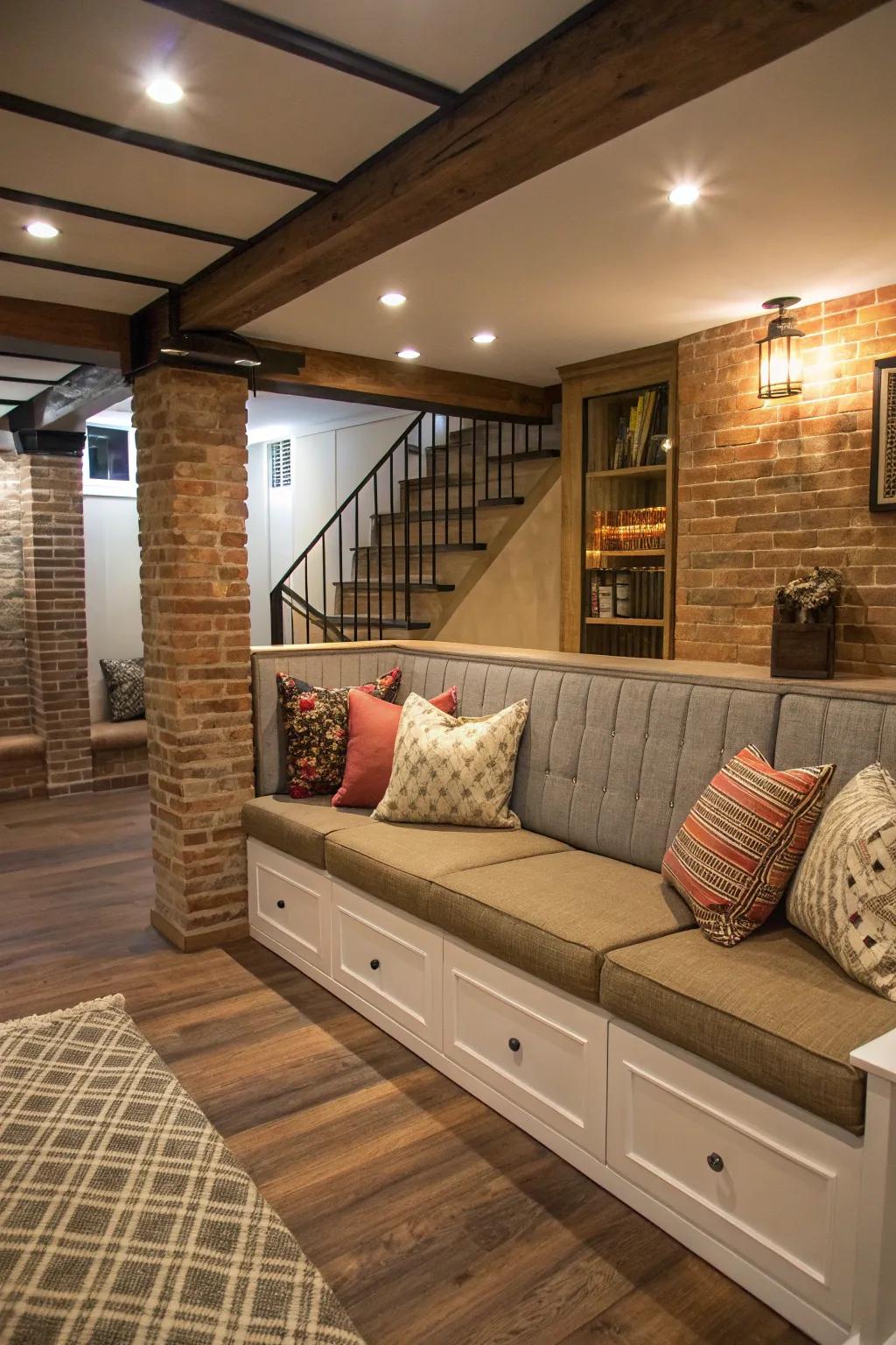 Seating that's built-in maximizes the area and gives added functionality.