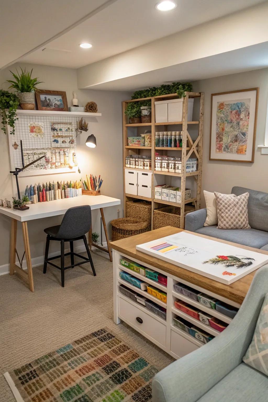 Let your creativity flourish in a dedicated craft and hobby zone.