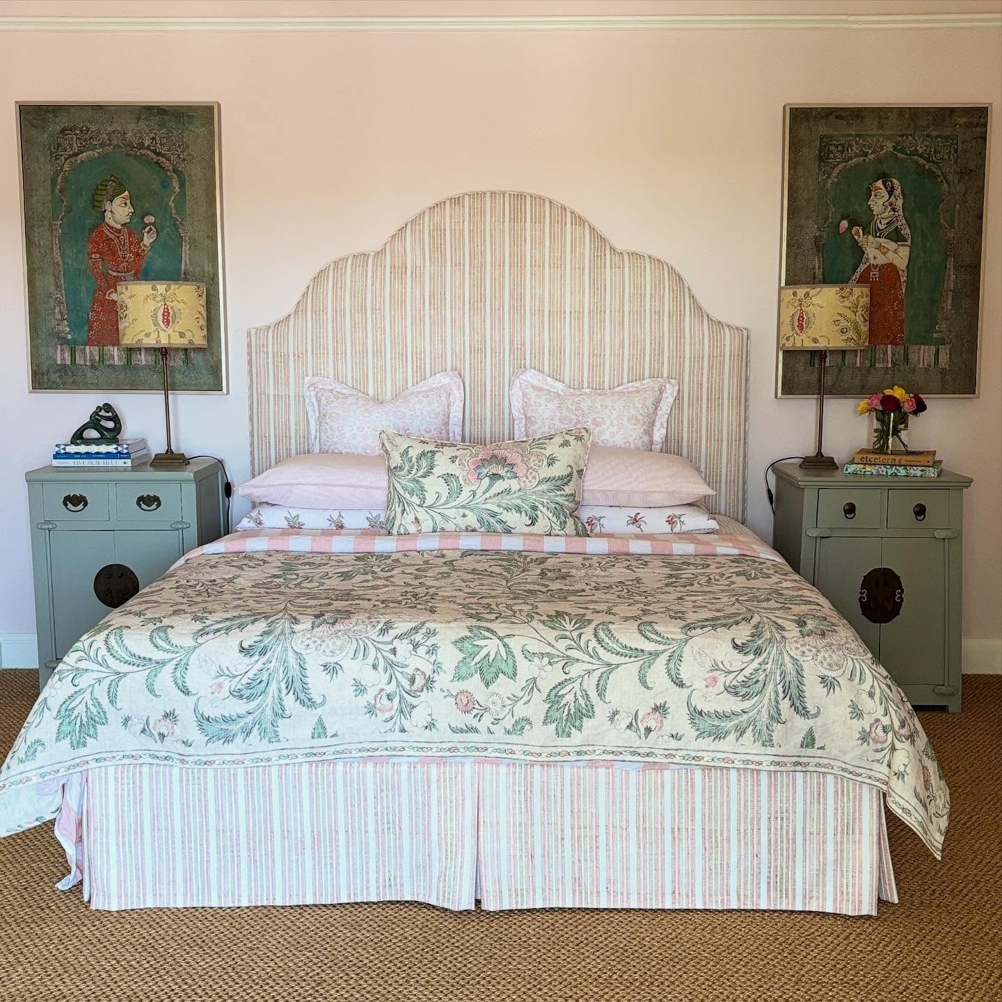 6. Traditional Garden-Inspired Bedroom in Sage & Blush (Beautiful Bedroom Ideas)