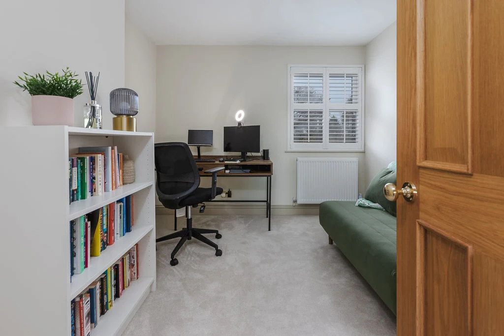 5. Compact Guest Room Loft Office in Soft Neutrals (Loft Office Ideas)