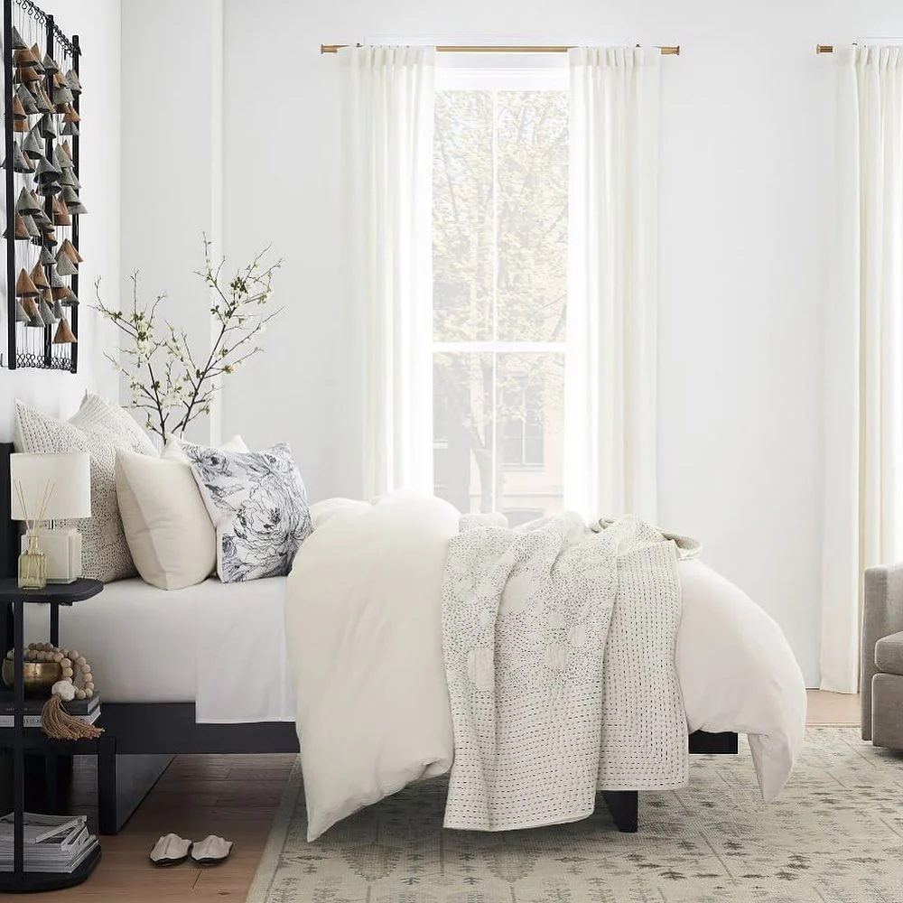 2. Soft Contemporary White Bedroom with Layered Textiles (All White Bedroom Ideas)