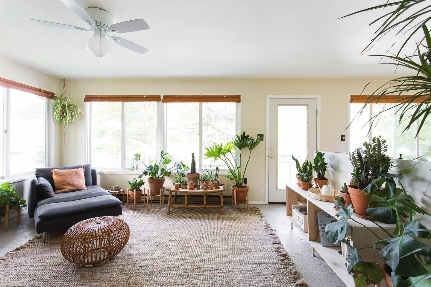 8. Scandinavian Jungle Living Room with Jute and Terracotta (Jungle Living Room Ideas)