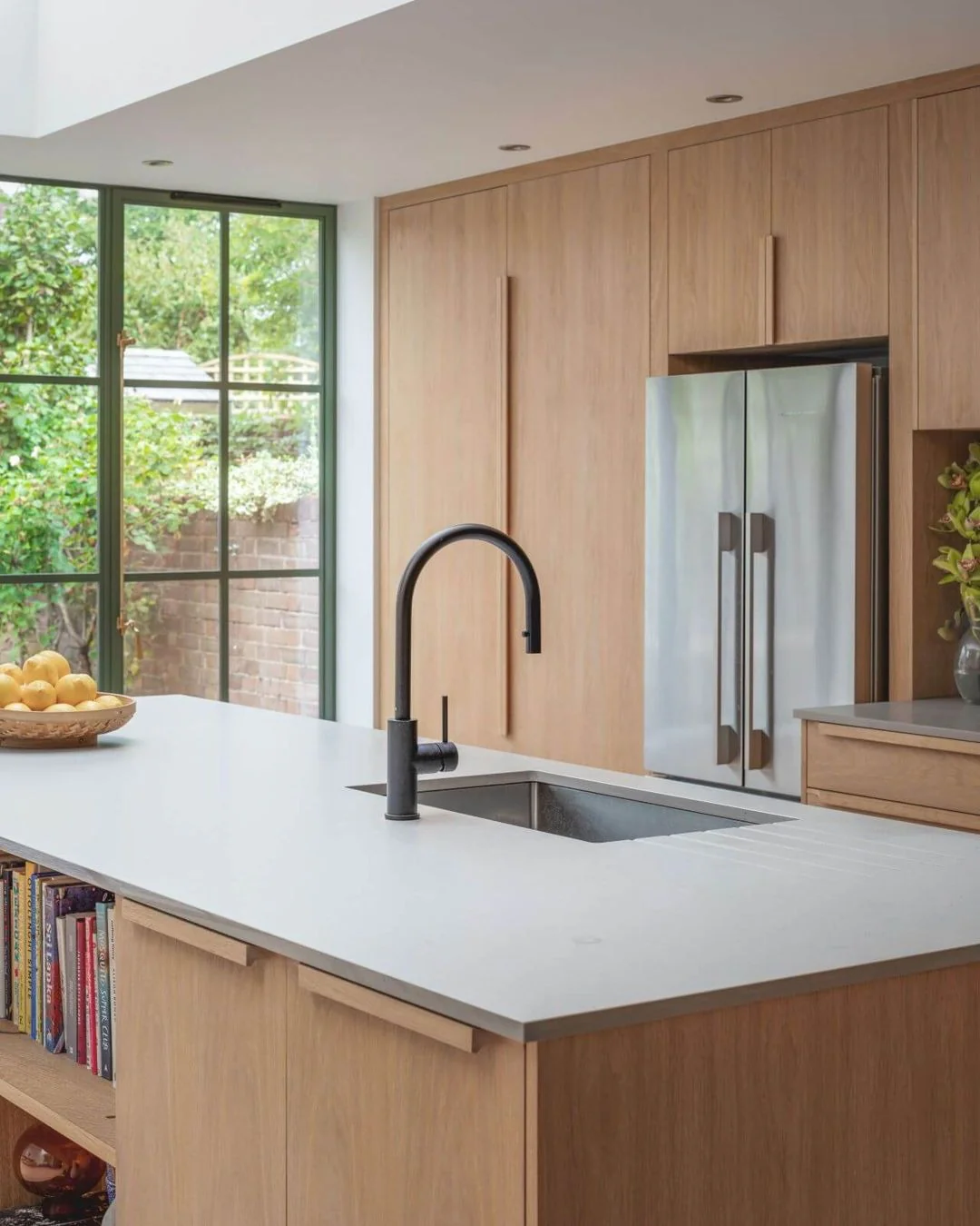 9. Scandinavian-Inspired Oak Kitchen with Matte Black Fixtures (Japanese Style Kitchen Ideas)