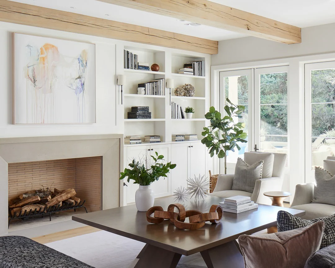 10. Refined Rustic Living in Cream, Stone, and Natural Wood (Rustic Living Room Furniture Ideas)