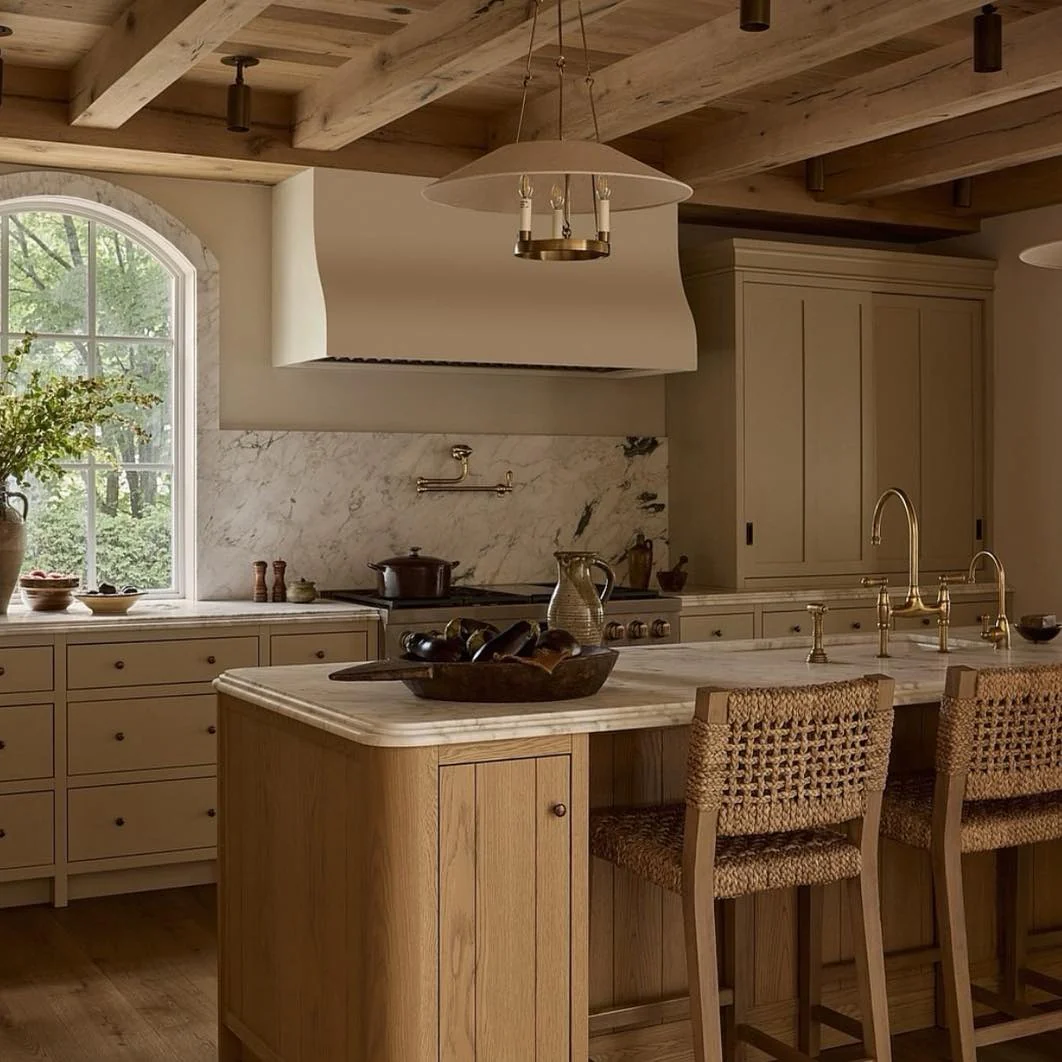 5. French-Inspired Kitchen with Soft Beige Cabinetry and Marble Surfaces (European Kitchen Ideas)