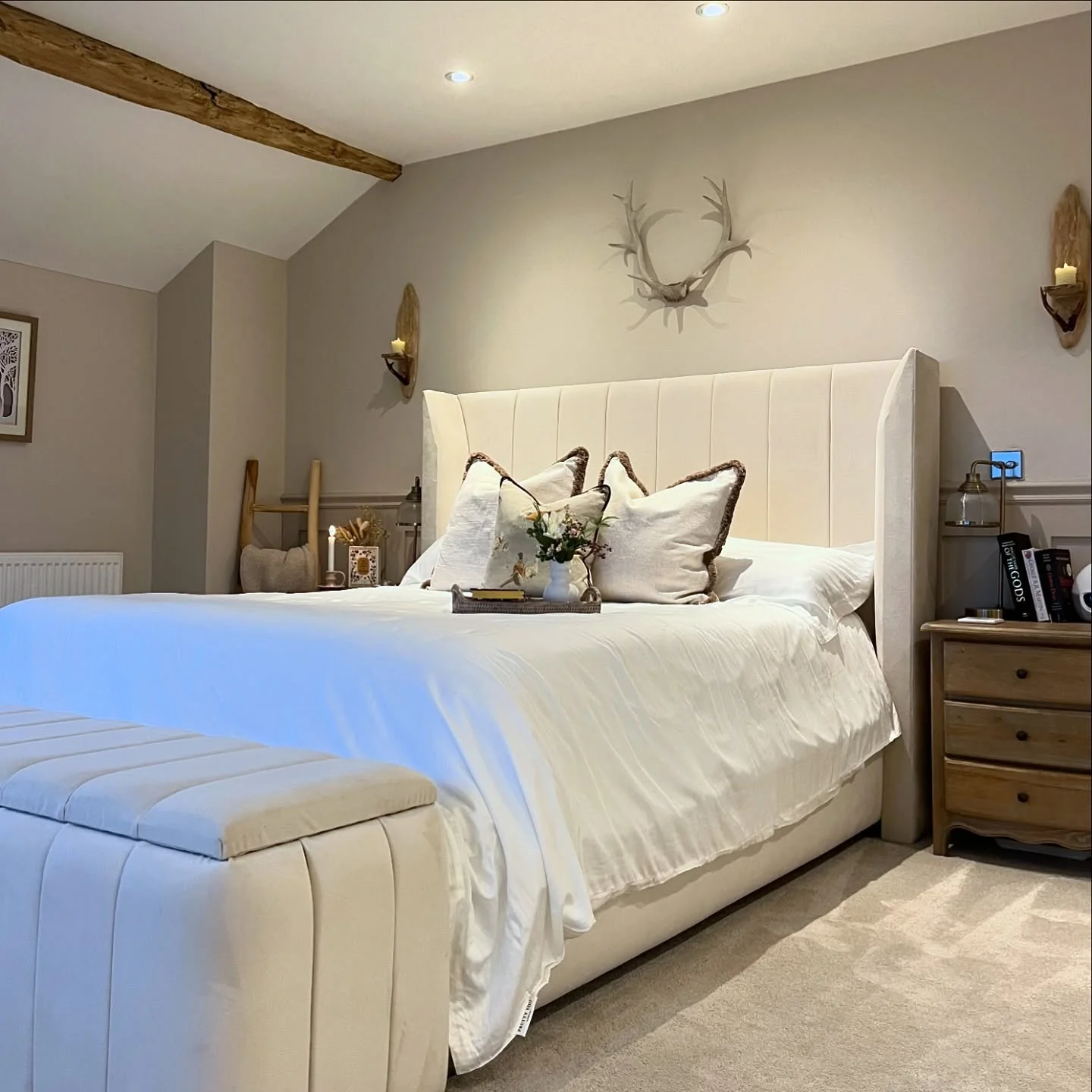 5. Elegant Country Bedroom in Soft Taupe and Cream (Country Style Bedroom Ideas)