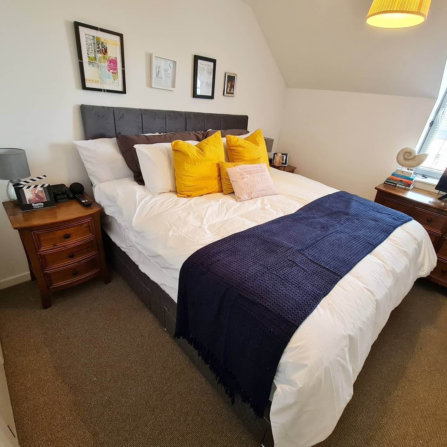 3. Warm Neutrals with Mustard Accents (Hotel Style Bedroom Ideas)