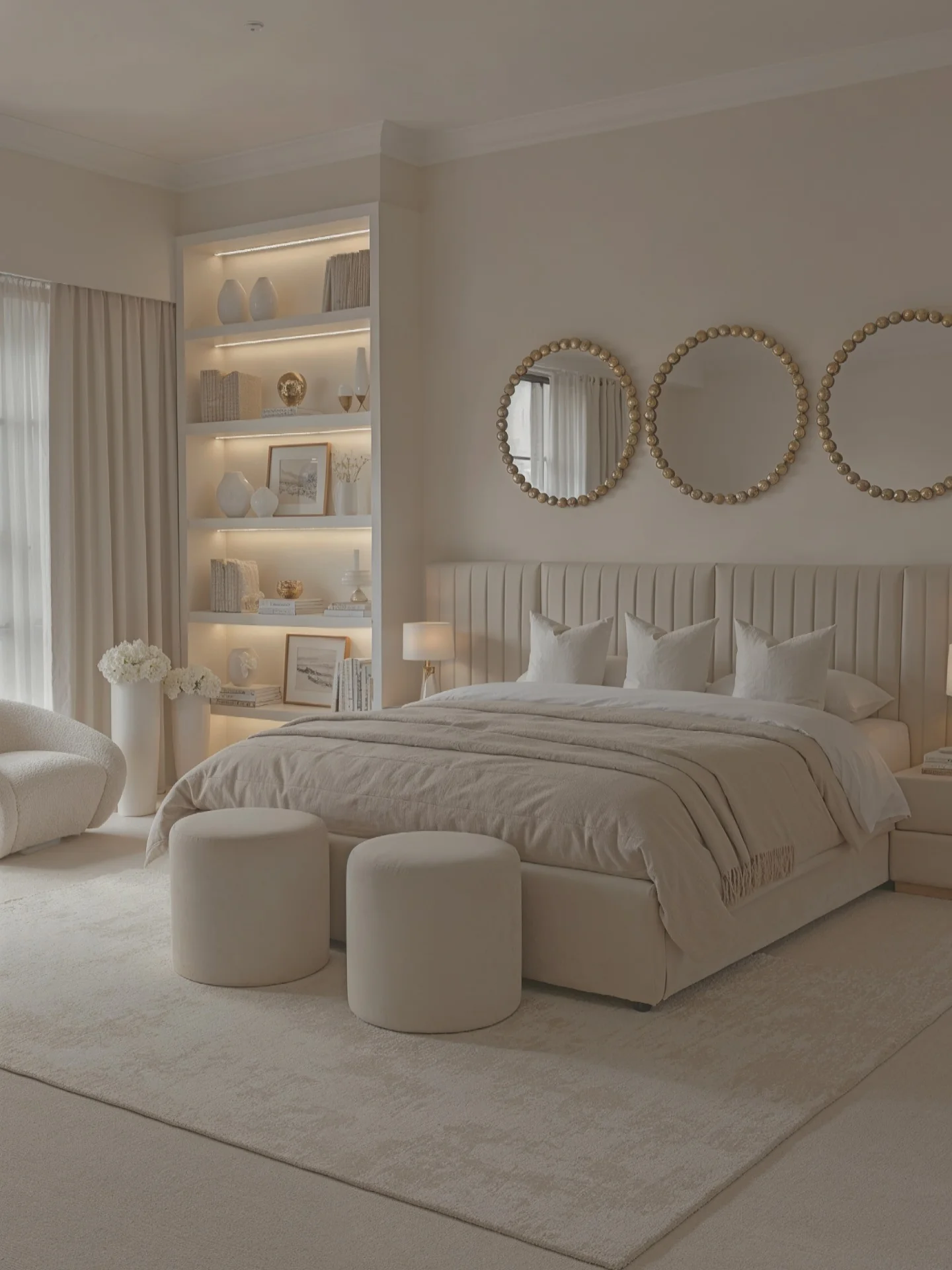 8. Contemporary Neutrals with Built-In Styling (Hotel Style Bedroom Ideas)