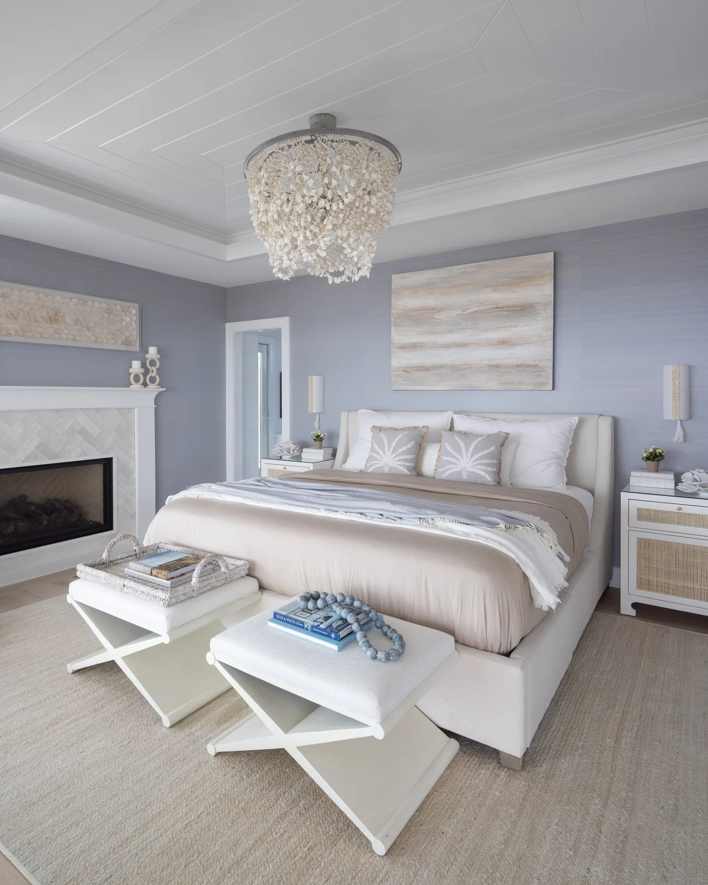 6. Refined Shoreline Style in Driftwood and Cloud White (Ocean Bedroom Ideas)