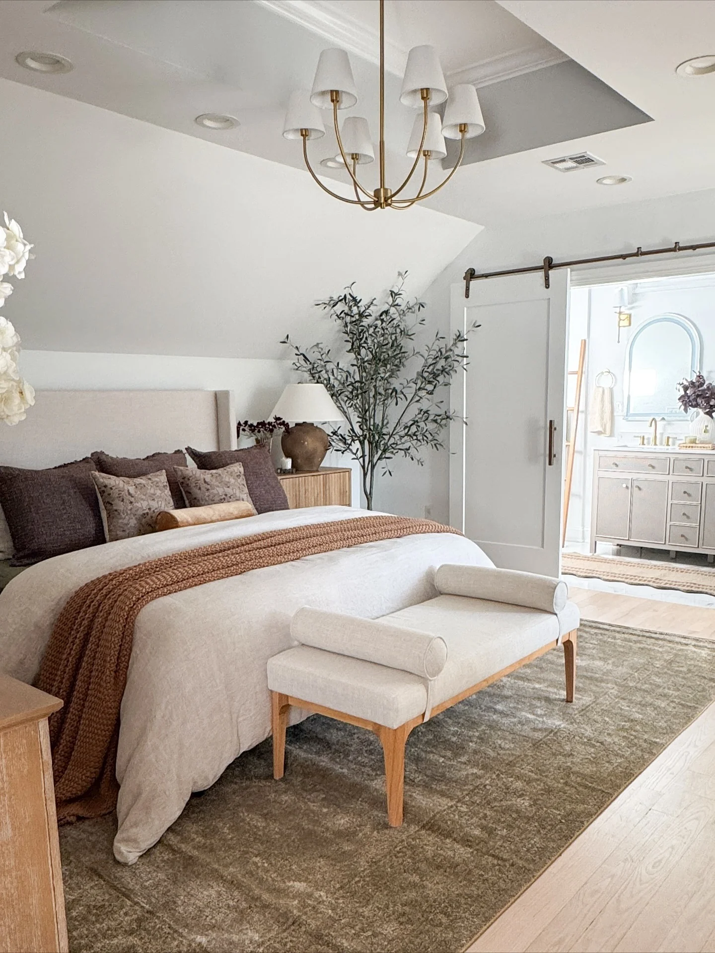 4. Warm Light Gray Transitional Suite (Light Gray Bedroom Ideas)