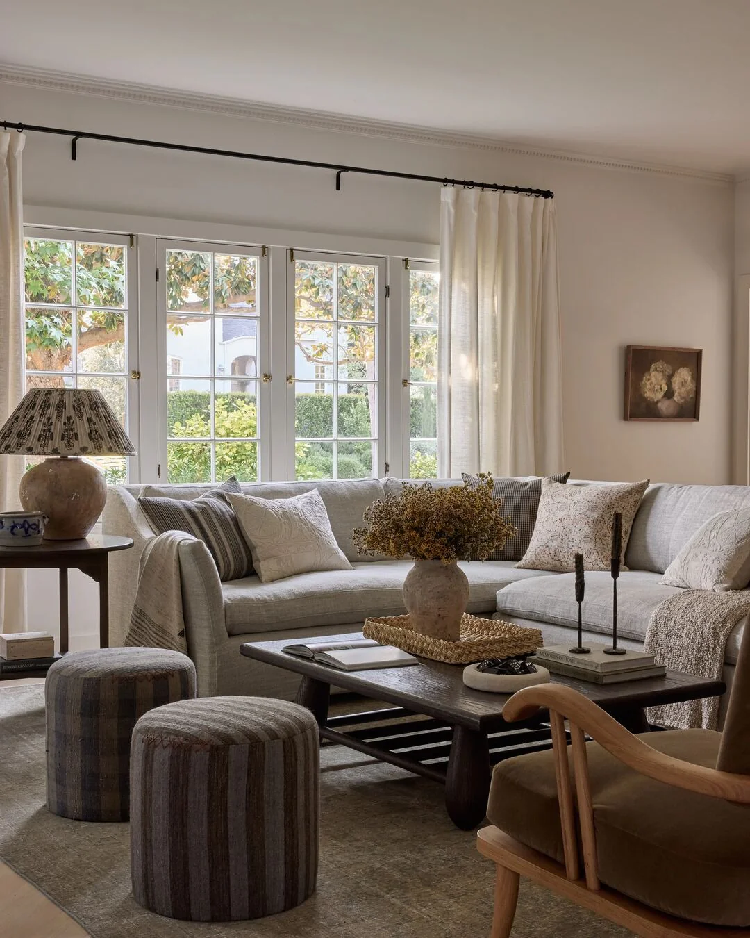 2. Sunlit Linen Neutrals with Soft Brown Texture (Cream and Brown Living Room Ideas)