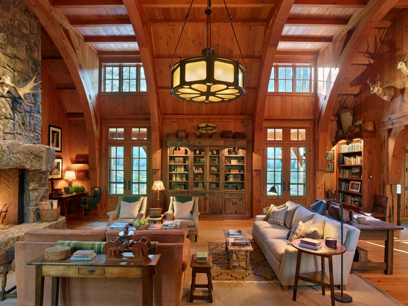 4. Refined Rustic Retreat in Honey Wood and Soft Neutrals (Rustic Living Room Design Ideas)