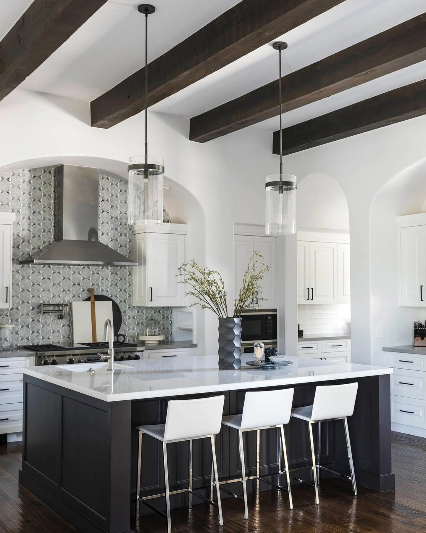 4. Modern Spanish Kitchen with Dark Island Contrast (Spanish Style Kitchen Ideas)