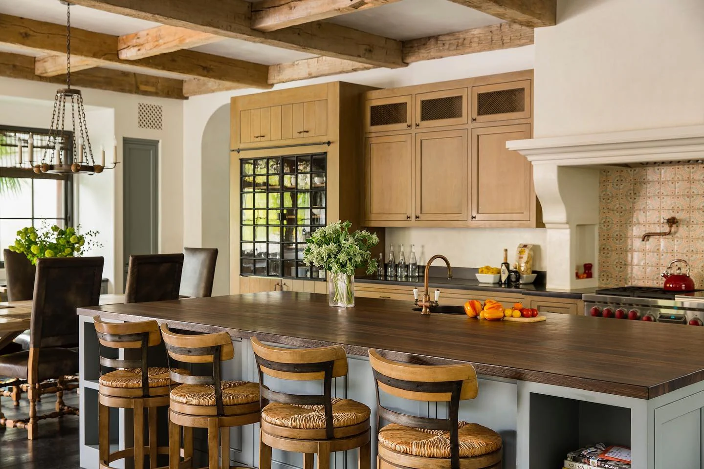 3. Rustic Spanish Kitchen with Exposed Beams (Spanish Style Kitchen Ideas)