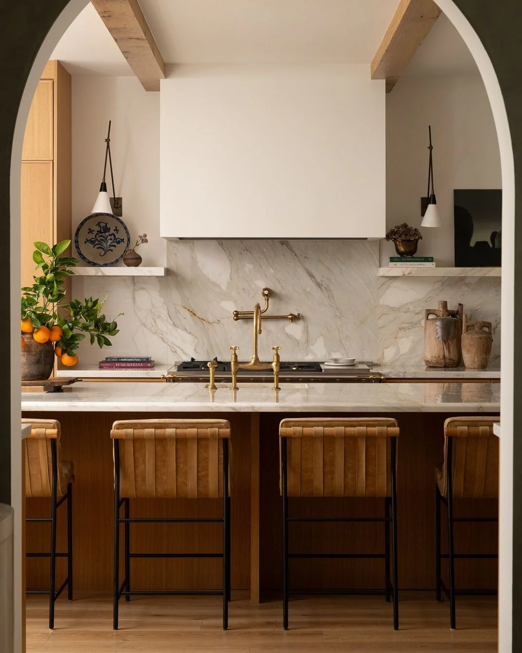 9. Mediterranean-Style Spanish Kitchen with Statement Hood (Spanish Style Kitchen Ideas)