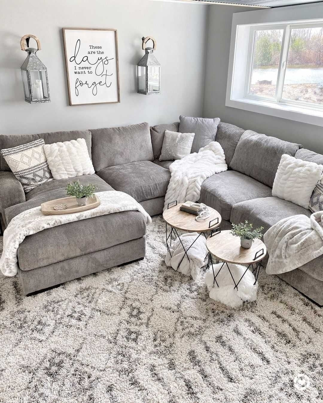 4. Cozy Grey Sectional Living Room with Plush Textures (Grey Living Room Ideas)