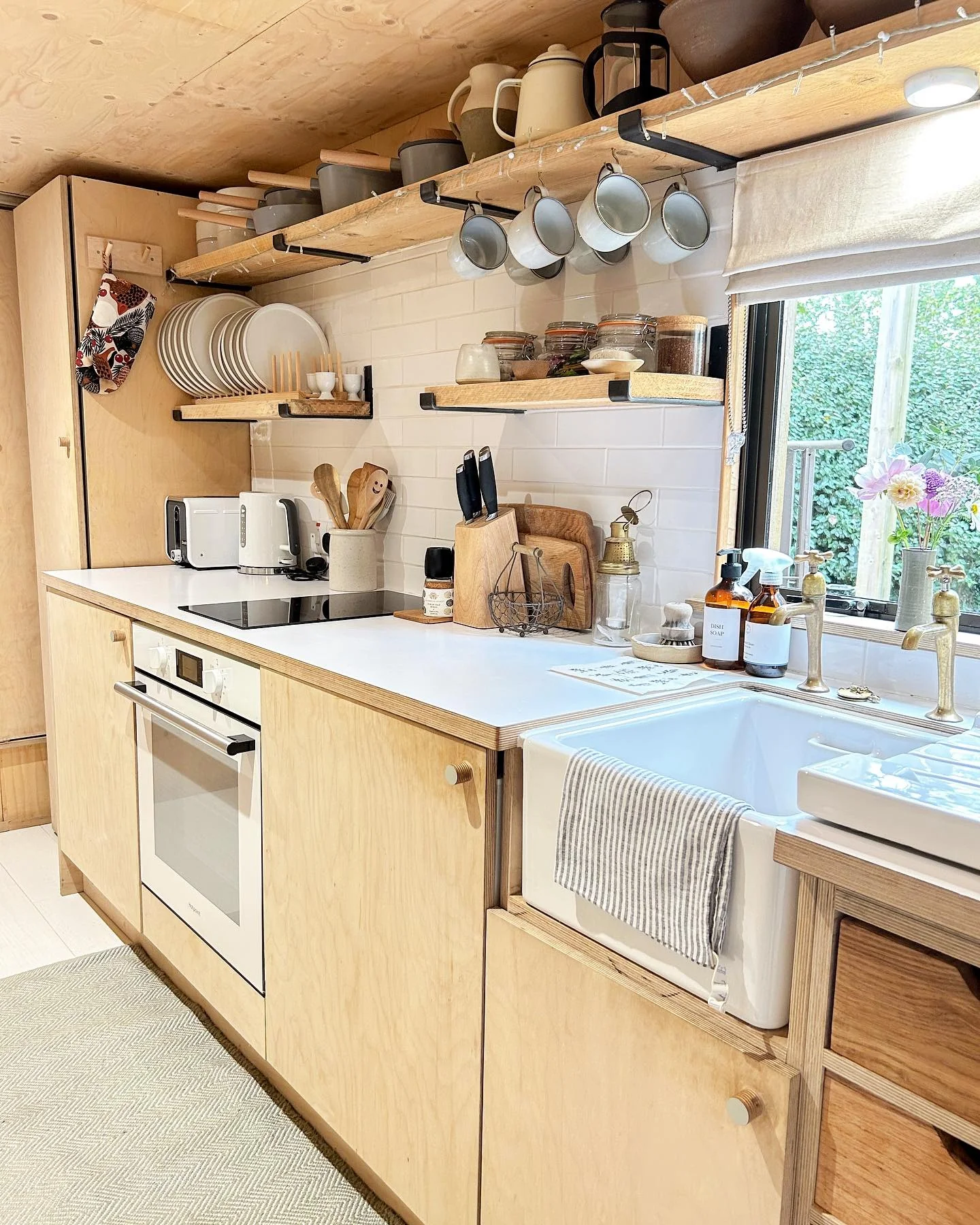 3. Compact Cabin Kitchen in Light Birch and White (Cabin Kitchen Ideas)
