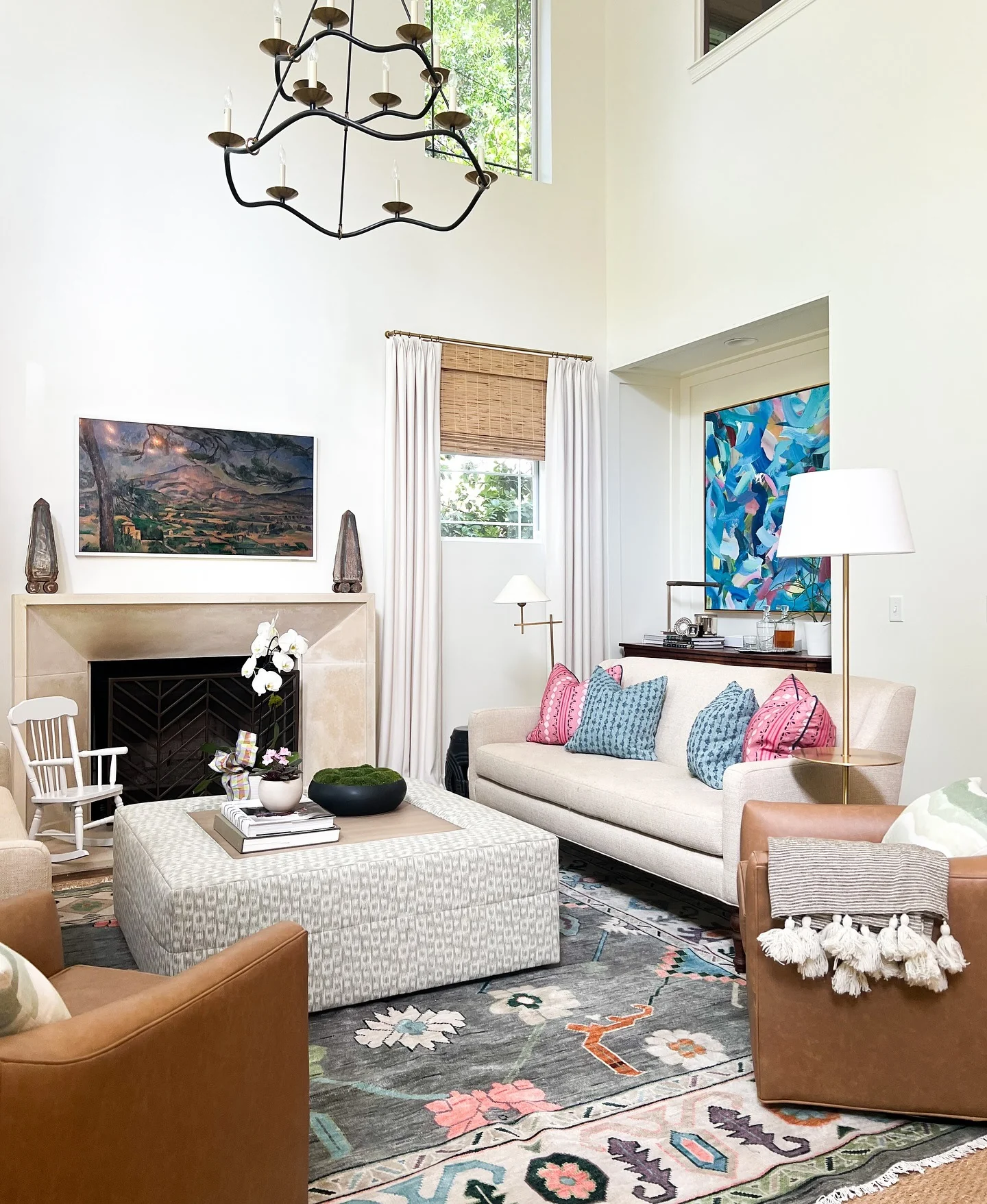 3. Collected Transitional Living Room in Cream and Blush Accents (Living Room Design Ideas)