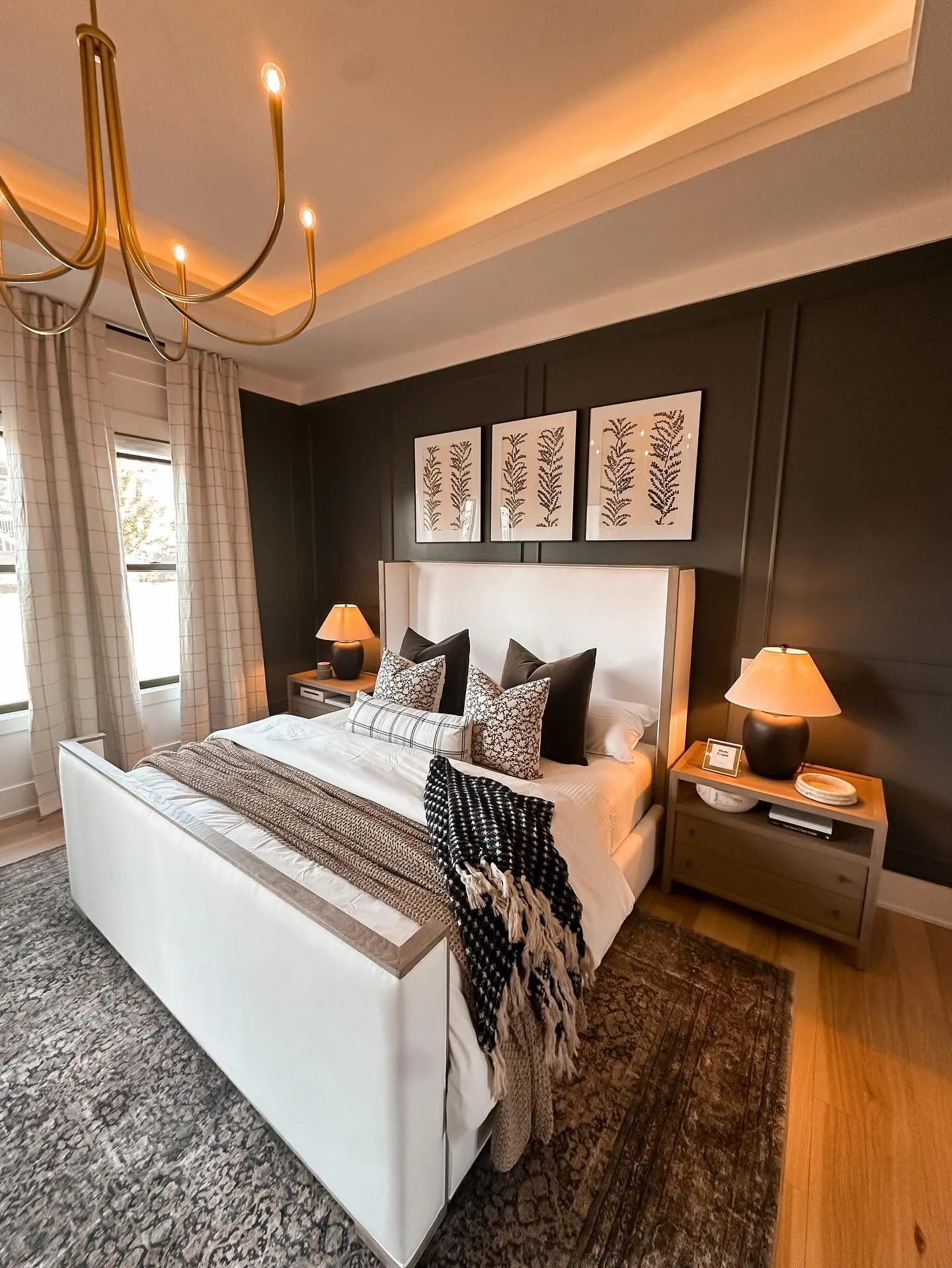 4. Moody Modern Bedroom in Charcoal and Warm Wood (Adult Bedroom Ideas)