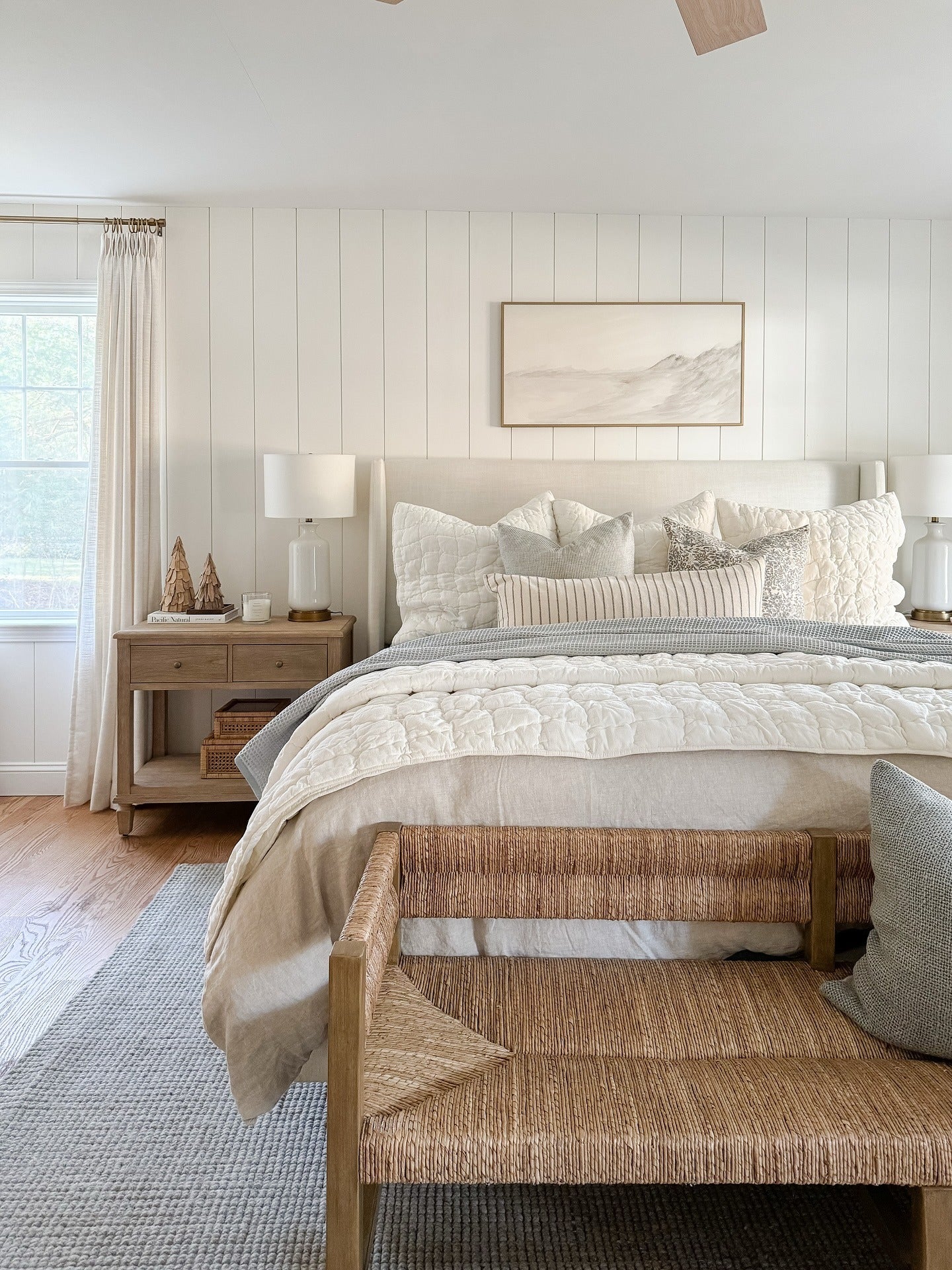 6. Bright White Bedroom with Natural Wood Accents (Adult Bedroom Ideas)
