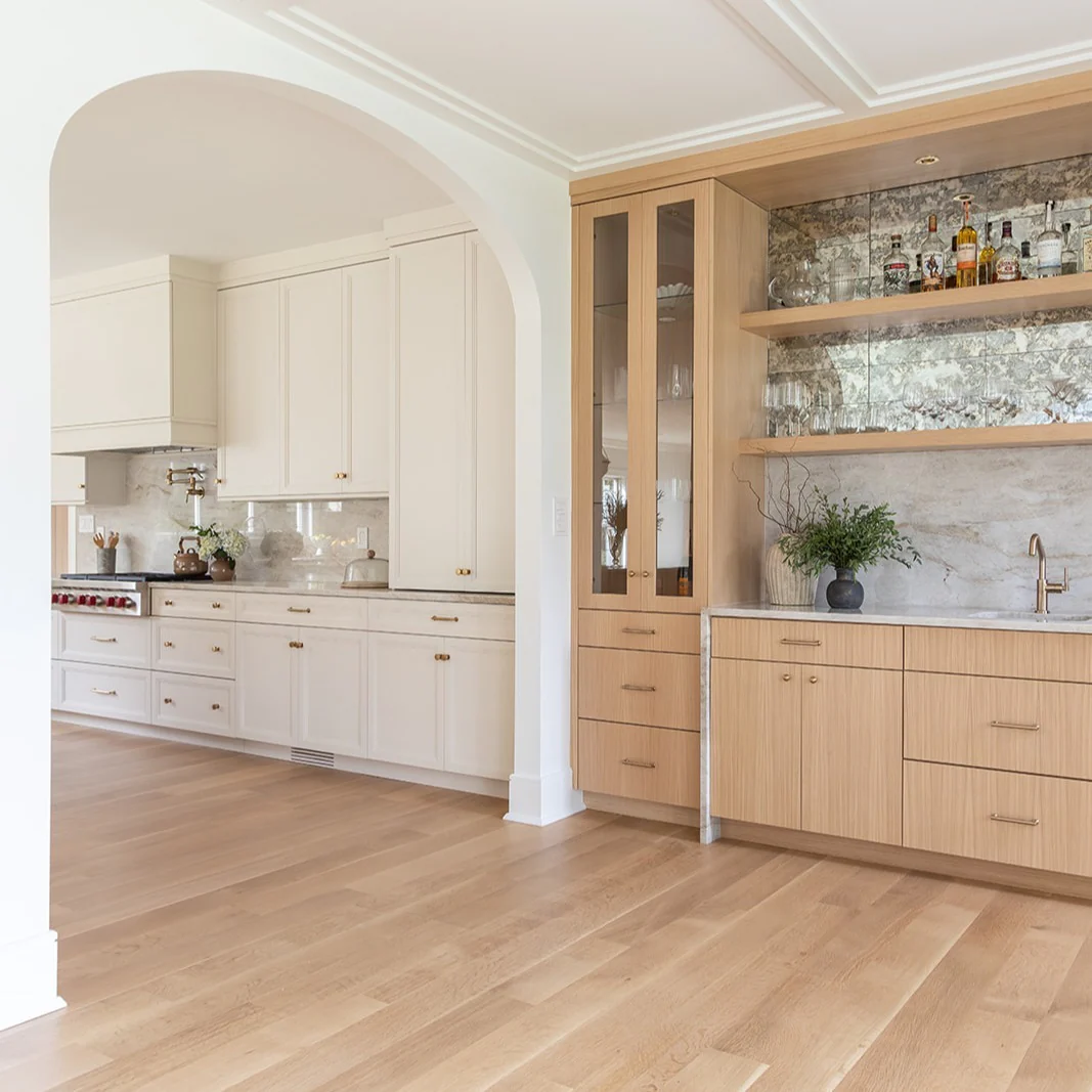 4. Light-Filled Traditional Kitchen in Cream and Marble (High Ceiling Kitchen Ideas)