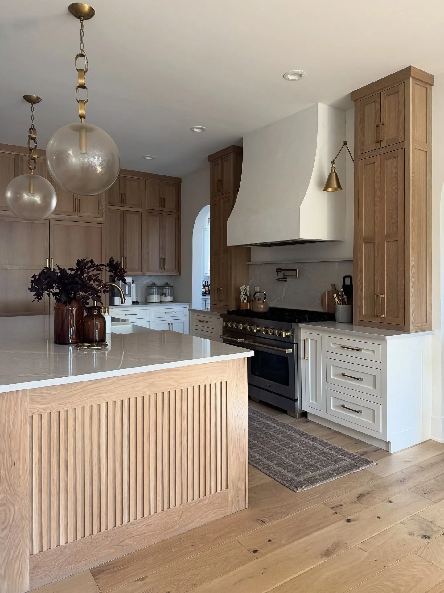 6. Modern Farmhouse Kitchen with Statement Island (High Ceiling Kitchen Ideas)