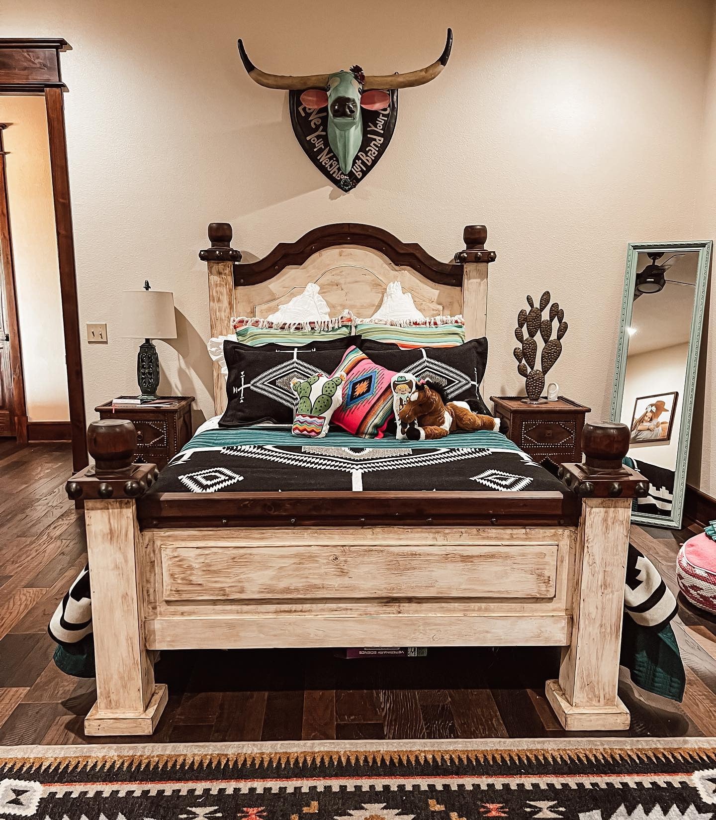 13. Traditional Cowgirl Bedroom in Weathered Wood and Black (Cowgirl Bedroom Ideas)