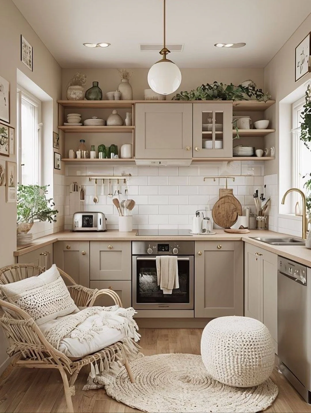 7. Open-Shelf Bohemian Kitchen with Earthy Layers (Bohemian Kitchen Ideas)