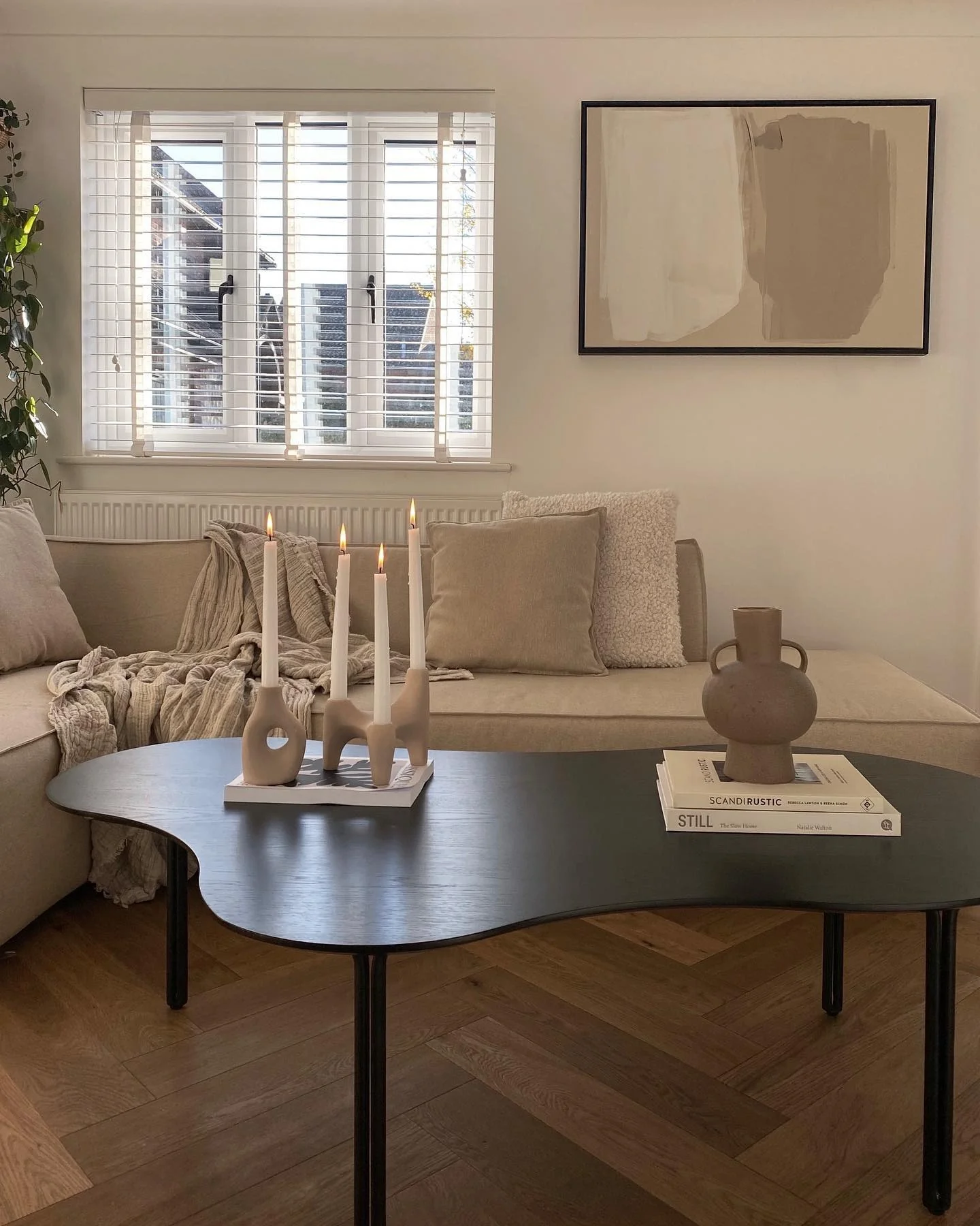 3. Modern Neutral Living Room in Cream and Charcoal (Minimal Living Room Ideas)