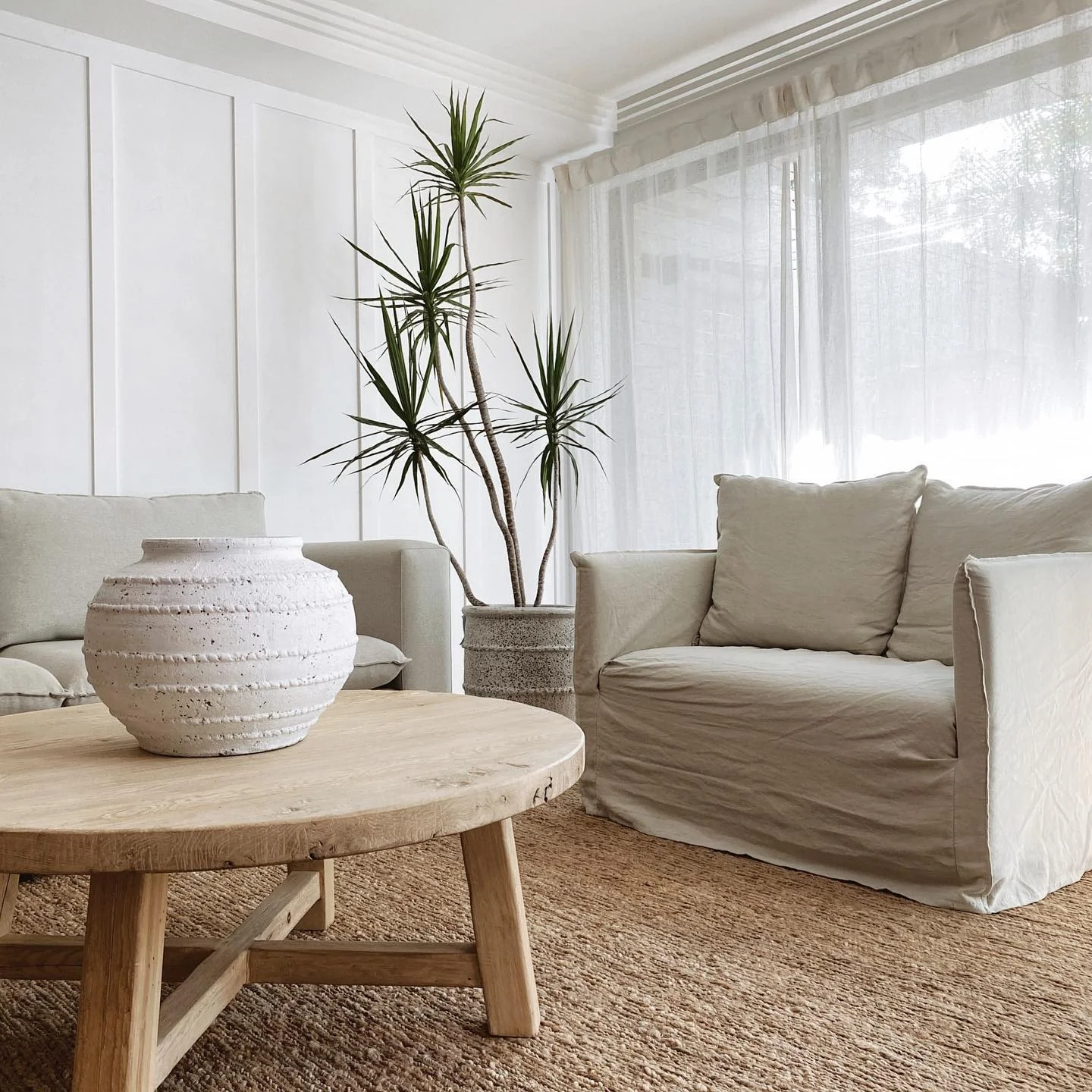 11. Organic Minimal Living Room in Soft Beige and Natural Wood (Minimal Living Room Ideas)