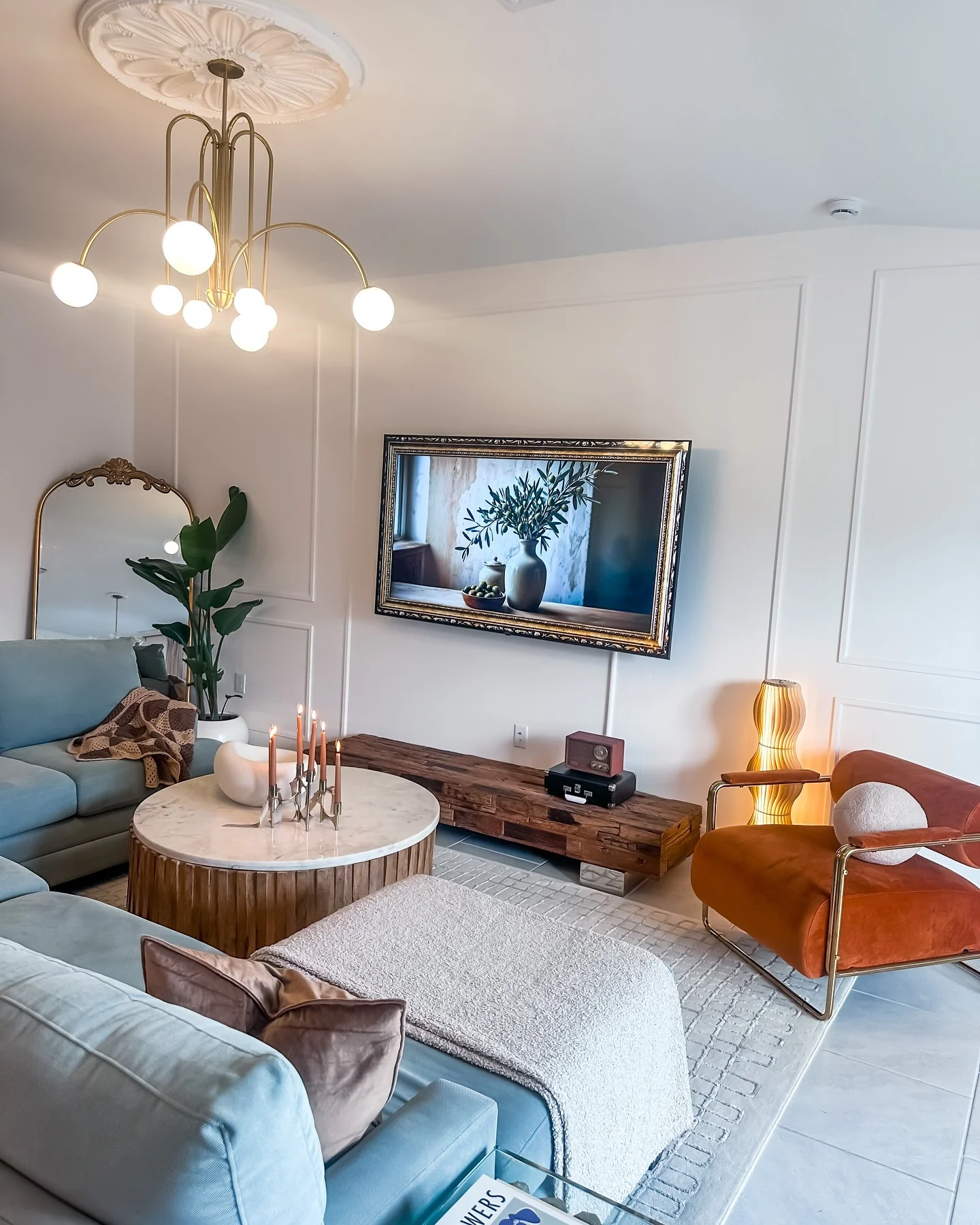 13. Soft Gray Rug Paired with Mid-Century Influences (Living Room Rug Ideas)